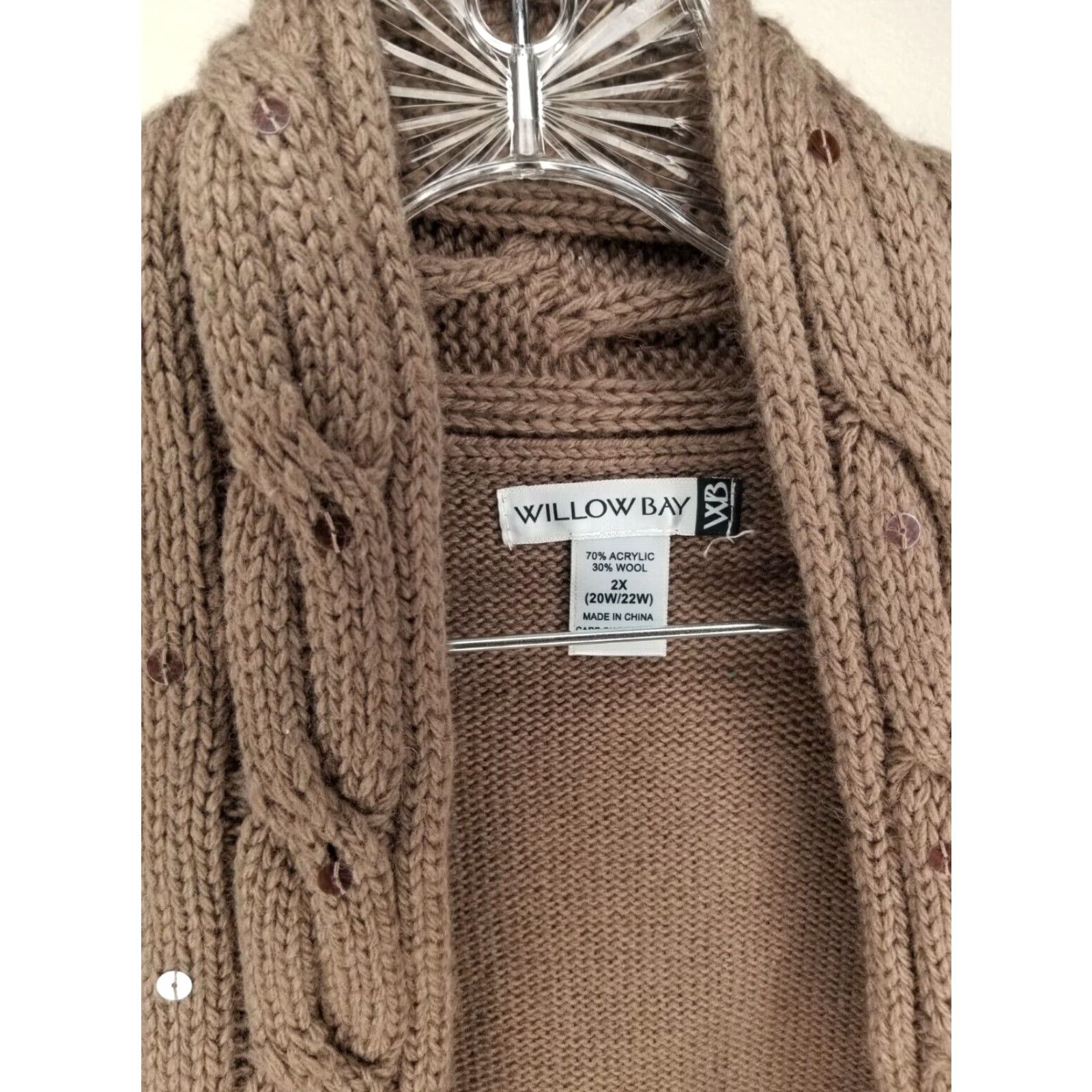 Vintage VINTAGE Willow Bay Women's Cardigan Sweater Brown Plus Size 2X Casual Fall Size XXL / US 16-18 / IT 52-54 - 3 Thumbnail
