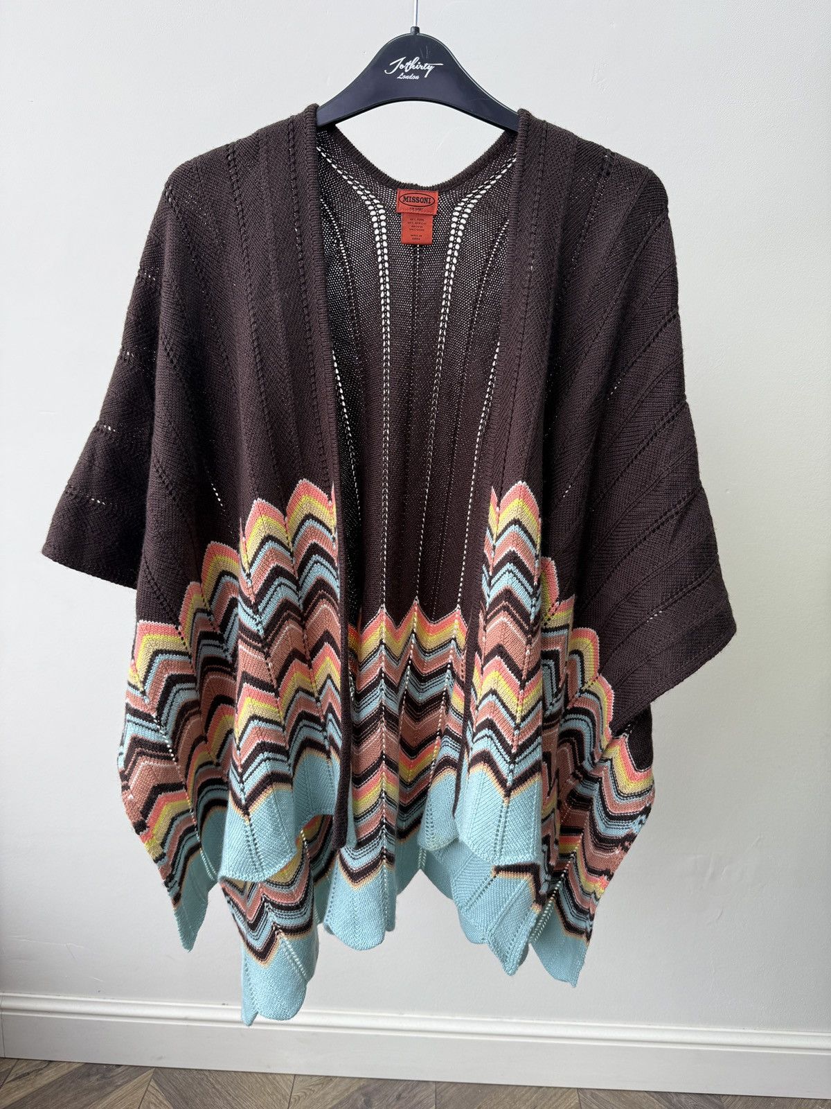 Missoni Missoni Women’s Wool Knit Cardigan Cape Poncho Zigzag Size ONE SIZE - 2 Thumbnail