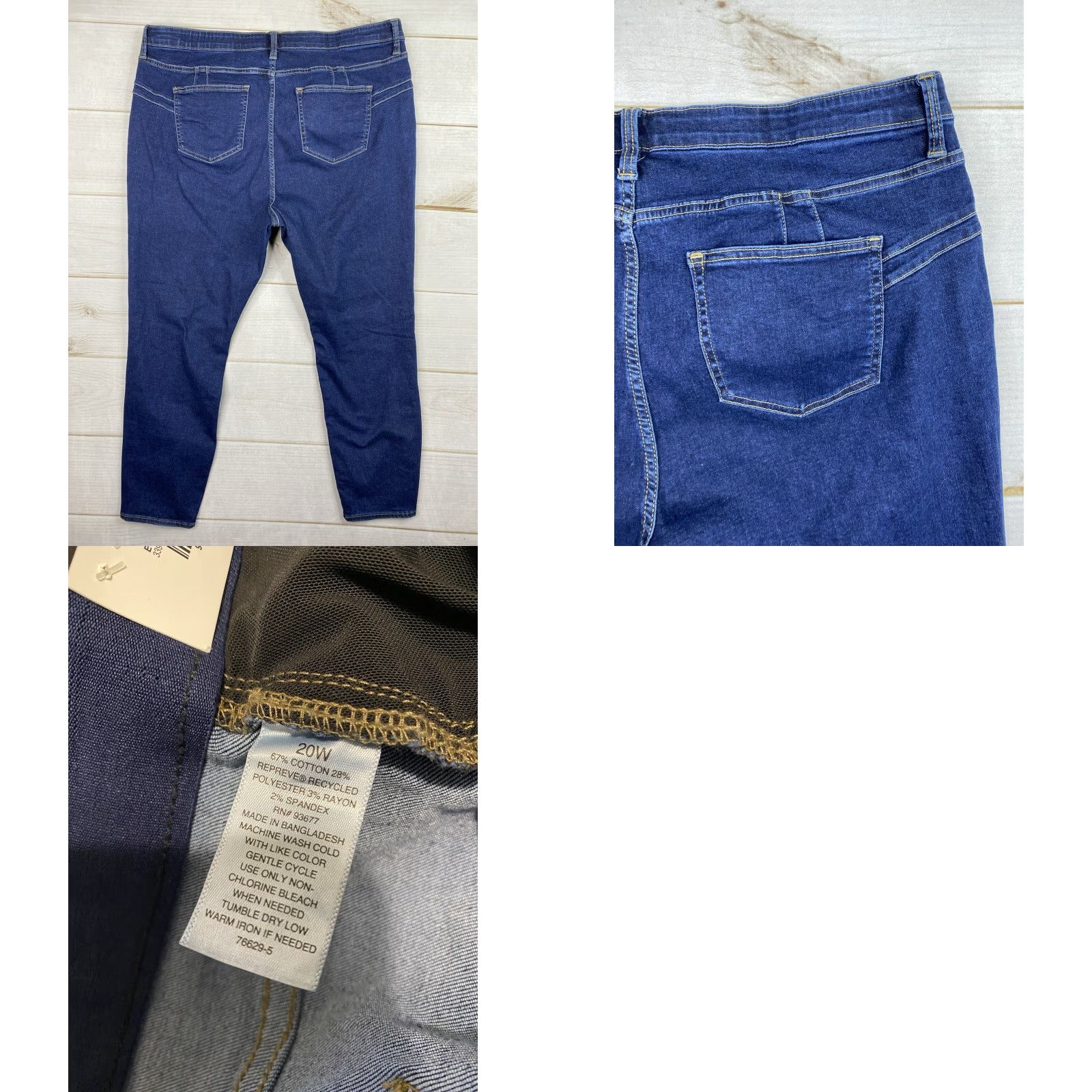 Vintage ELEMENTS Jeans Women 20W Dark Wash Skinny High Rise 5-Pocket Denim NWT Blue 90s Theme Slimming Stretch Vintage No N/A Size 42" / US 20 - 8 Thumbnail
