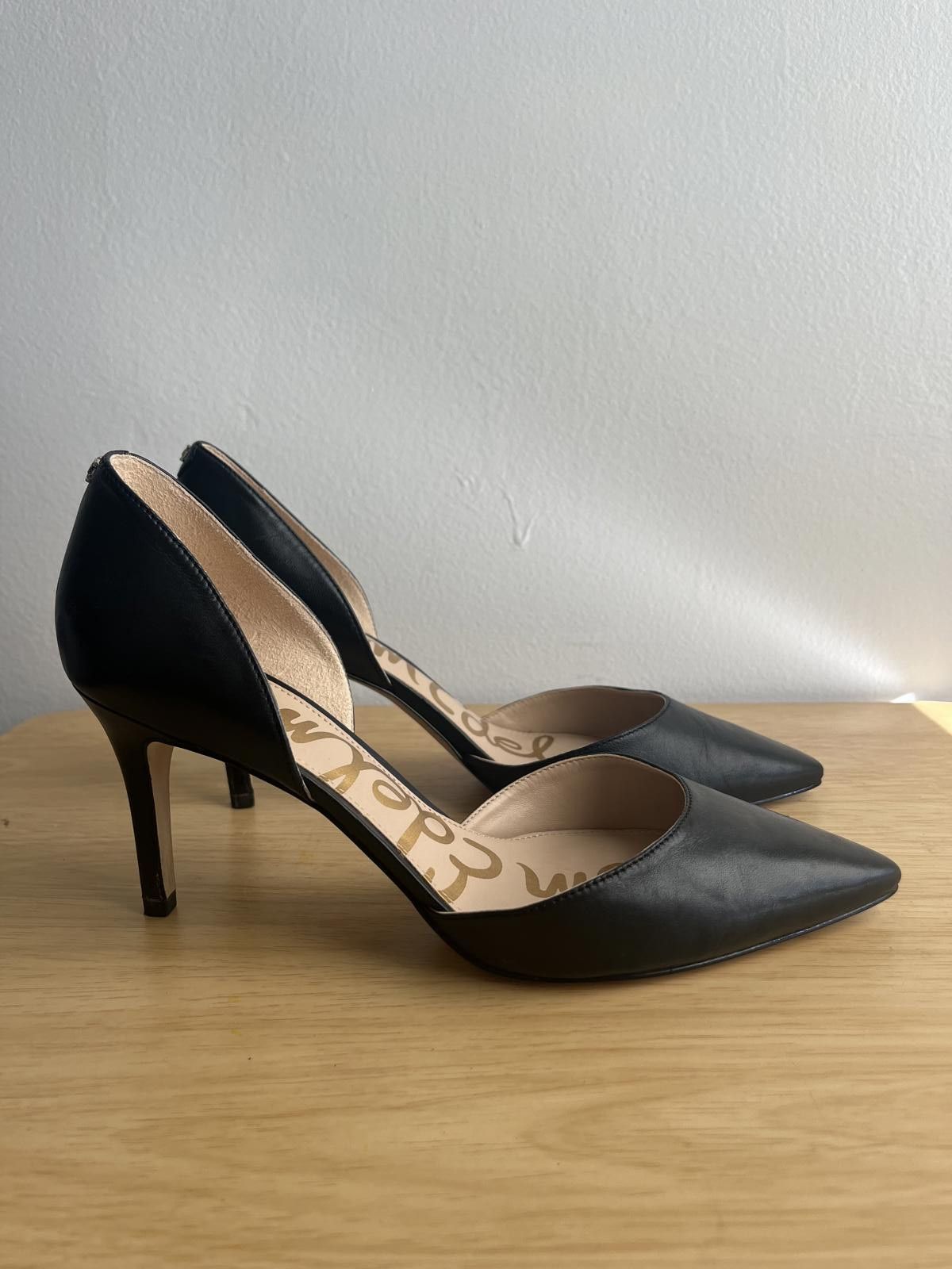 Designer Sam Edelman, Black Pointy Toe Heels, Jaina d'Orsay Pumps Size US 8 / IT 38 - 5 Thumbnail