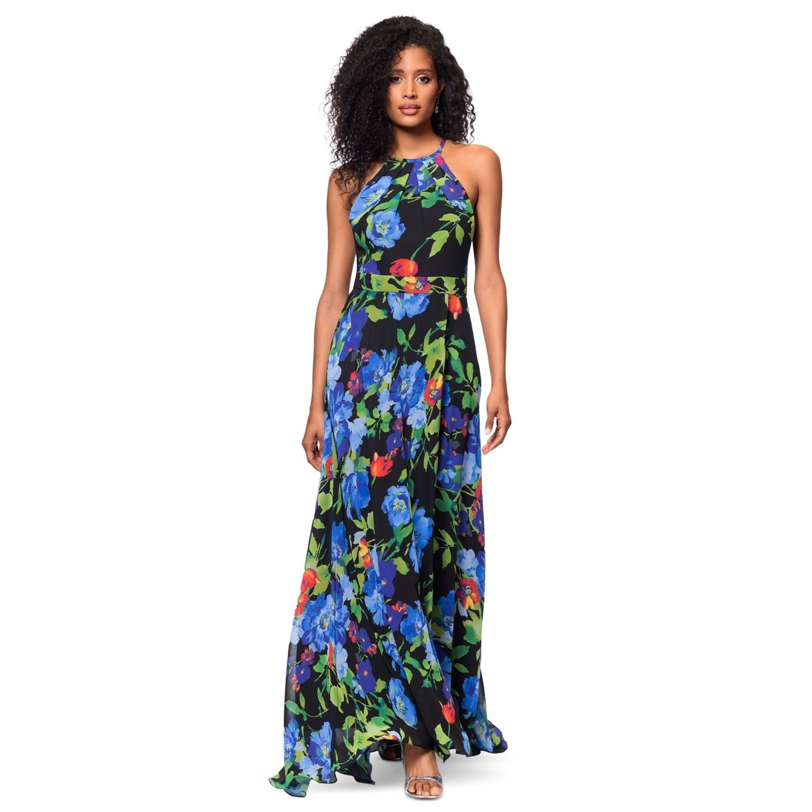 Other Betsy & Adam Printed Chiffon Halter-Neck Gown Multi, 6. Size M / US 6-8 / IT 42-44 - 1 Thumbnail