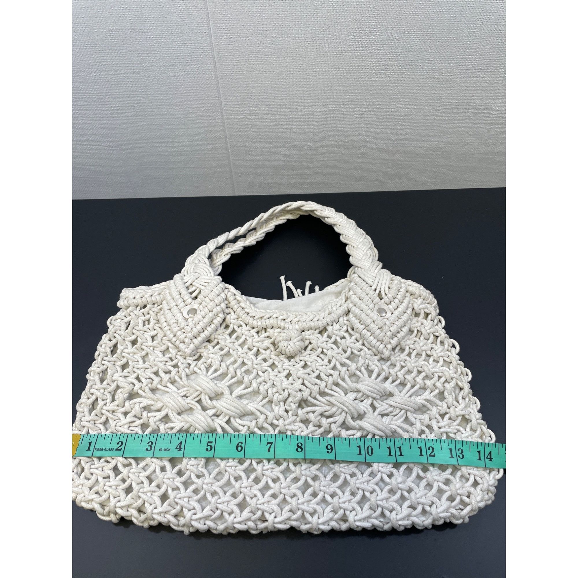 Other Women's Handmade Macrame/Crochet White Hand bag SKU 4278 Size ONE SIZE - 7 Thumbnail