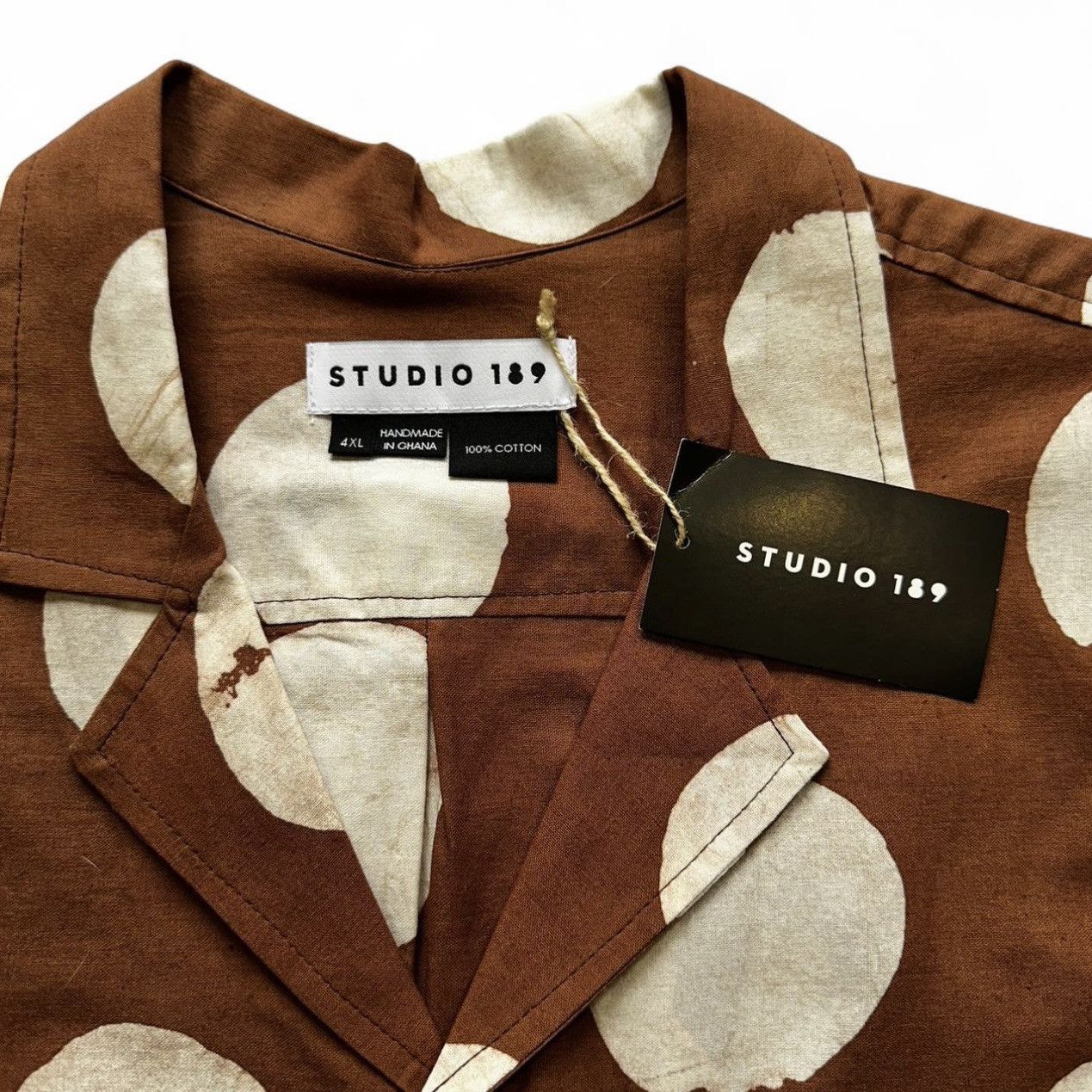Other Studio 189 Handbatik Brown Polka Dot Camp Shirt- Size 4XL Size US XXL / EU 58 / 5 - 4 Thumbnail