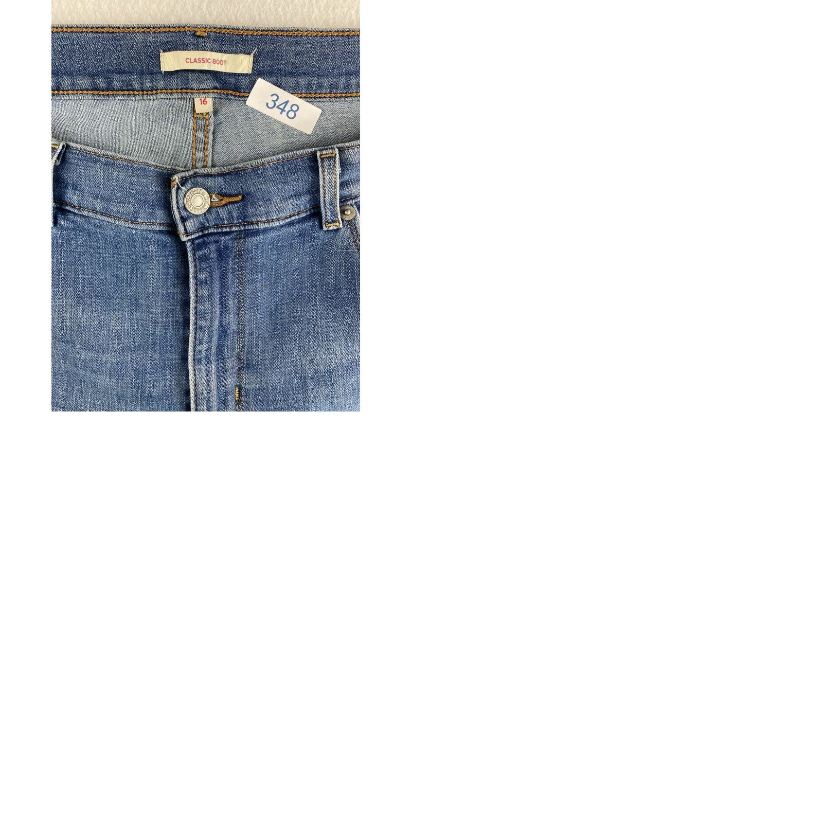 Levi's Levi's Jeans Bootcut Levi's Womens 16 Blue High Rise Distressed Regular 5-Pocket Denim Stretch Size 38" / US 16 / IT 52 - 9 Thumbnail