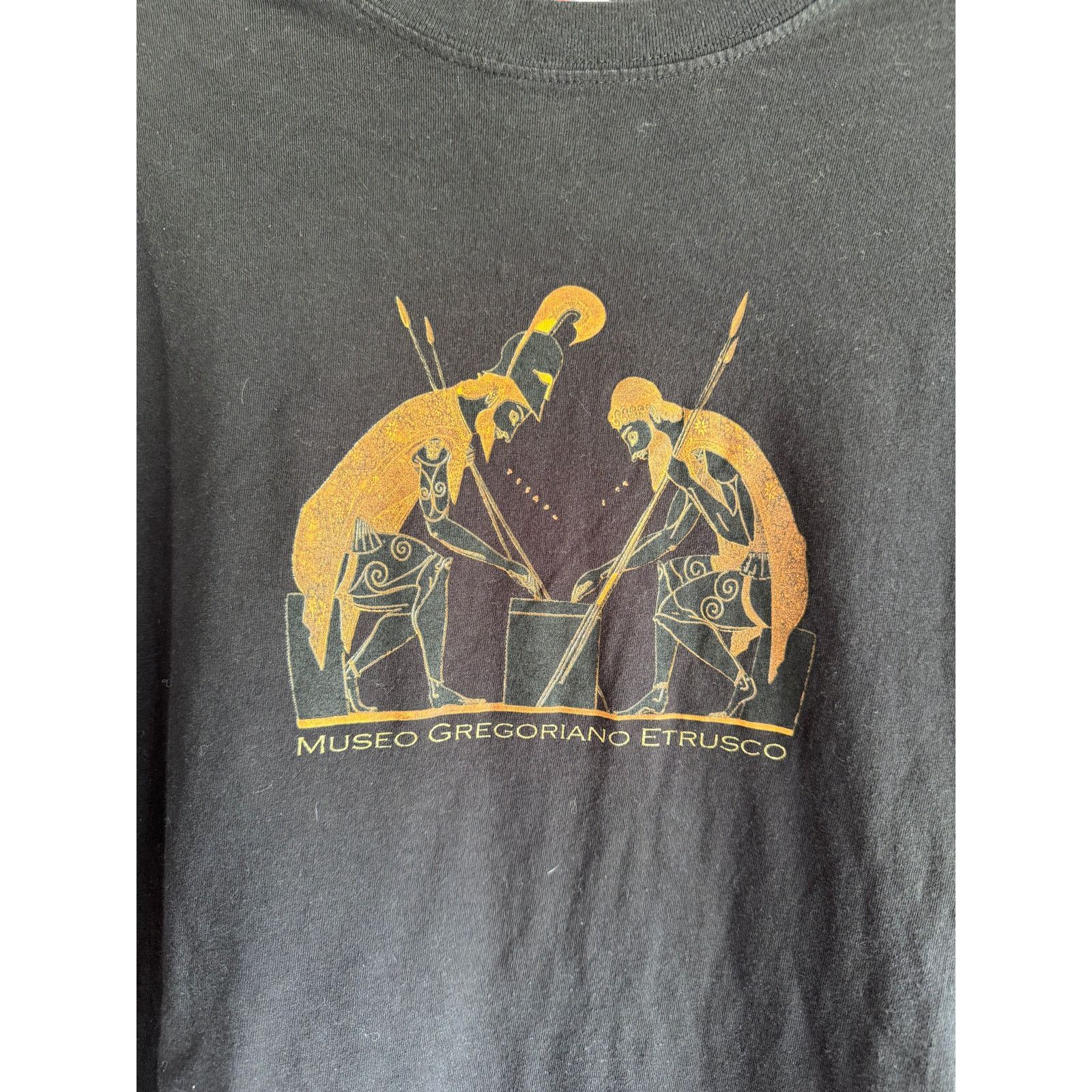Jerzees Etruscan Museum Graphic Tee Black Mens Large Art Shirt Size US L / EU 52-54 / 3 - 2 Thumbnail