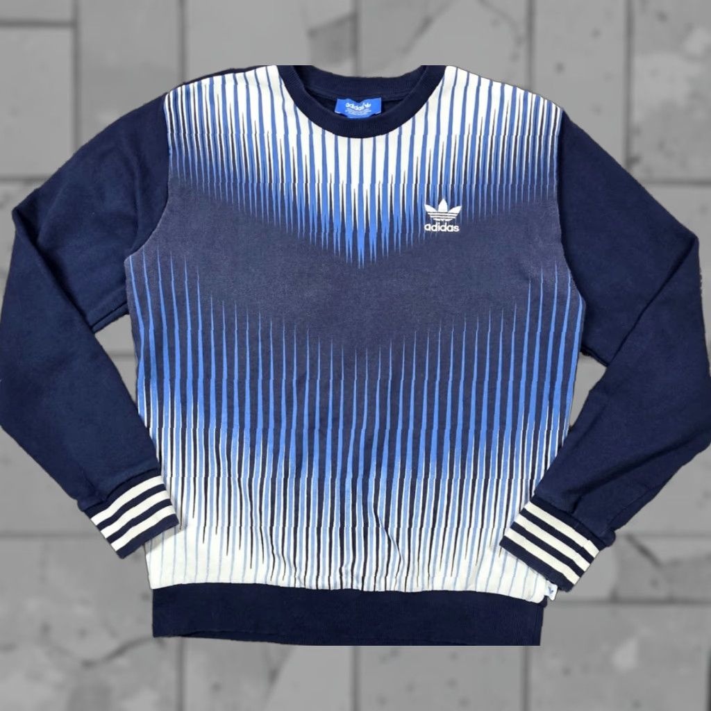 Adidas Adidas Originals Mens S Mezcla Crew Blue Graphic Sweatshirt Crew Neck Sweat Shirt Logo Print Size US S / EU 44-46 / 1 - 1 Thumbnail