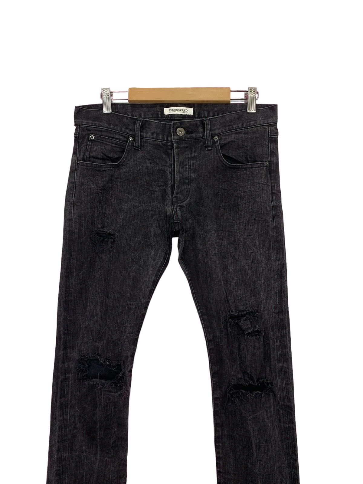DISCOVERED × Japanese Brand Discovered Japanese Skinny Distressed Denim Pants (AD27) Size 29" - 3 Thumbnail