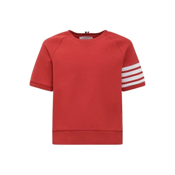 Thom Browne Red Cotton Short Sleeve T-Shirt 0079