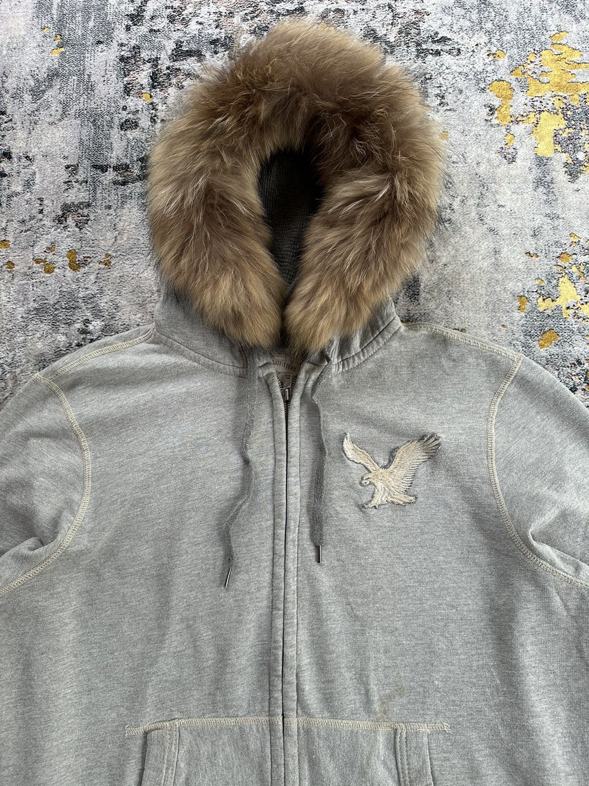 Beauty Beast VINTAGE DISTRESSED AMERICAN EAGLE FUR ZIPHOODIE I6W9 STYLE Size US XXL / EU 58 / 5 - 2 Thumbnail