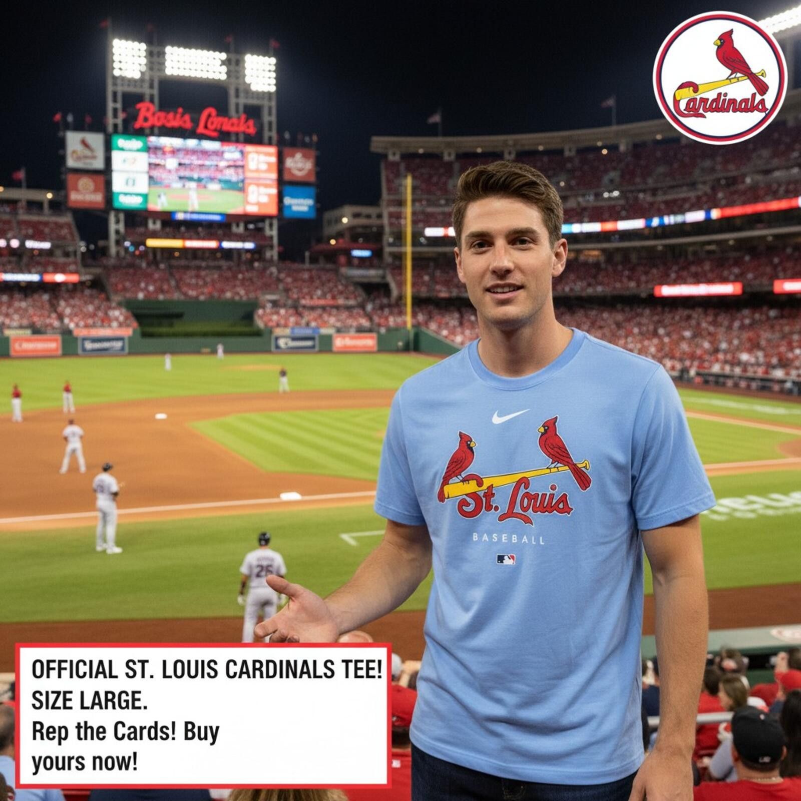 Nike Official St. Louis Cardinals MLB Tee - Size Large Size ONE SIZE - 2 Thumbnail