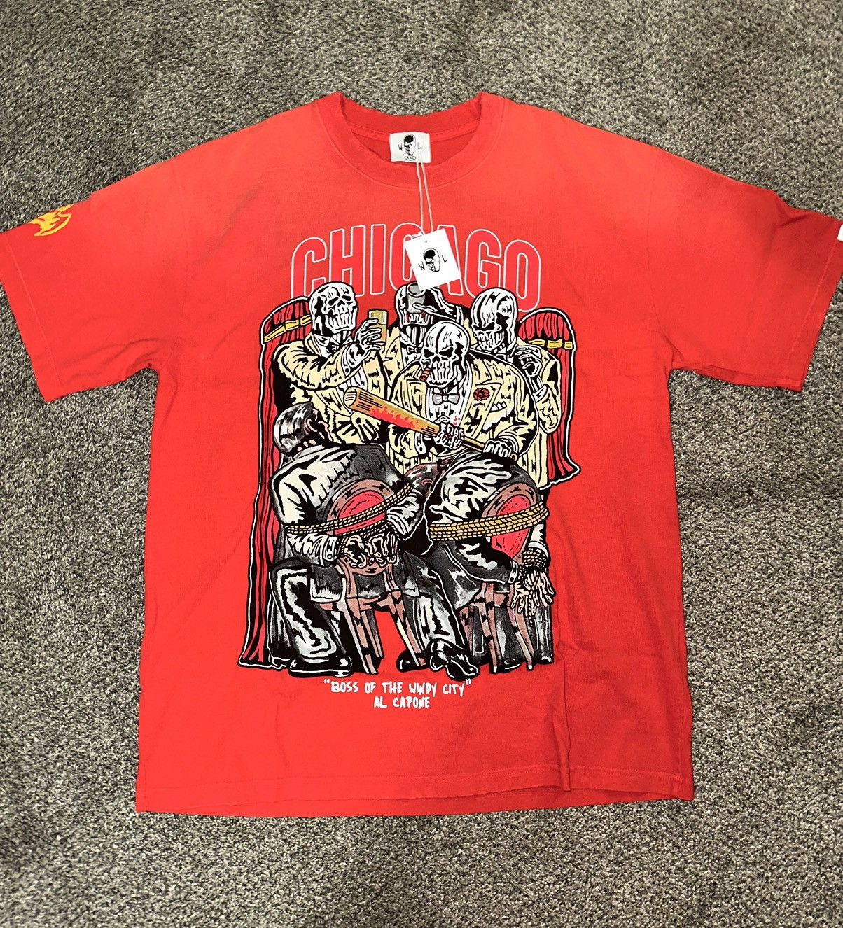 image of Warren Lotas Boss Of The Windy City Chicago Tee in Red, Men's (Size 2XL)