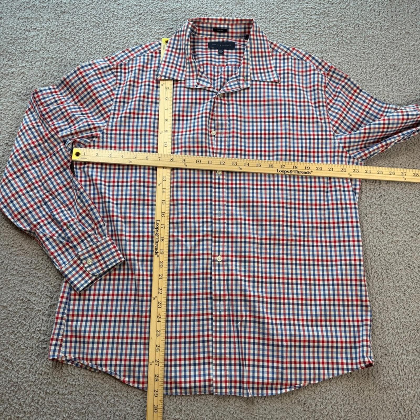 Tommy Hilfiger Tommy Hilfiger Mens XL Slim Fit Gingham Button Down Shirt Size US M / EU 48-50 / 2 - 2 Thumbnail