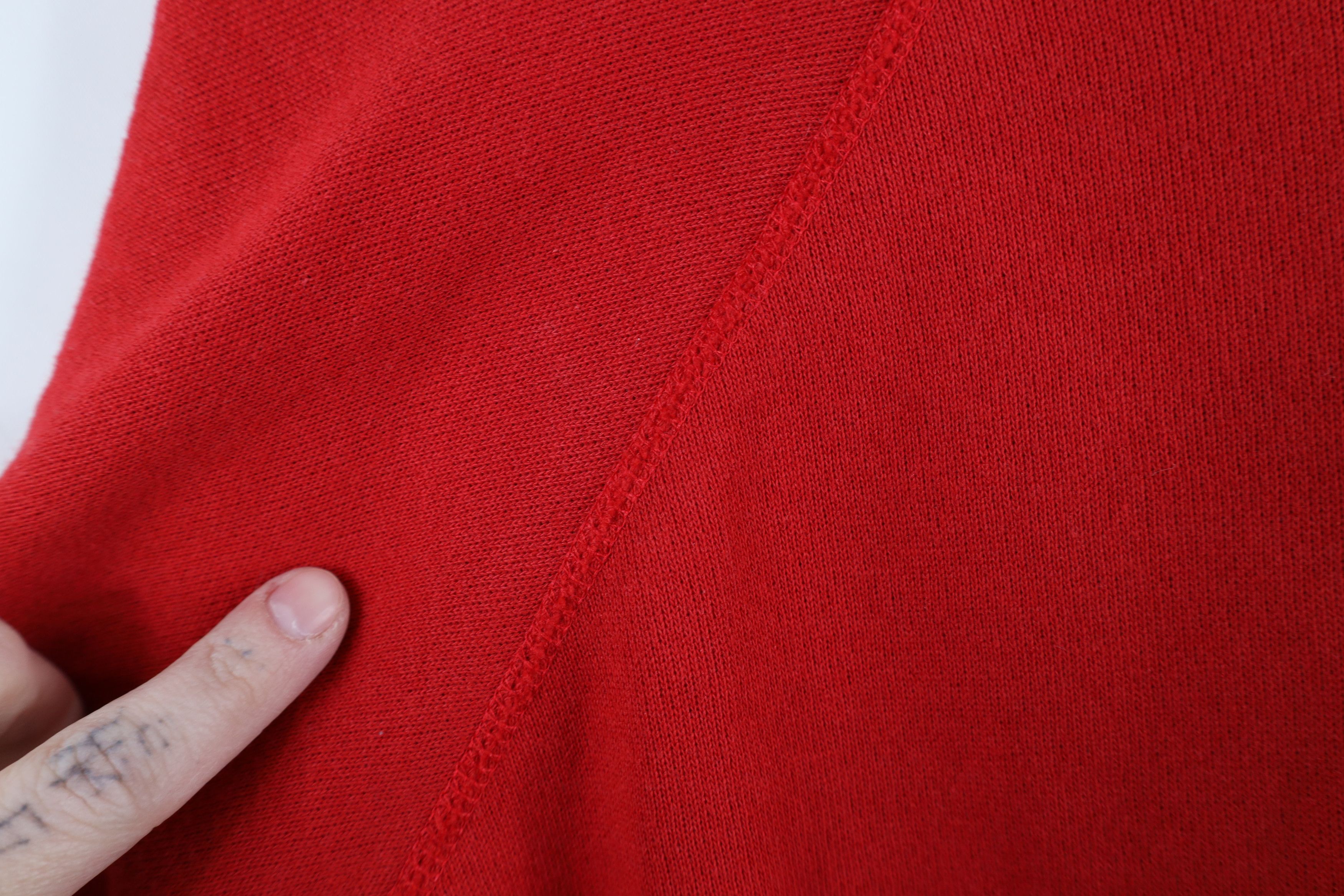 Vintage Vintage 90s Streetwear Blank Crewneck Sweatshirt Red USA Size US L / EU 52-54 / 3 - 8 Thumbnail