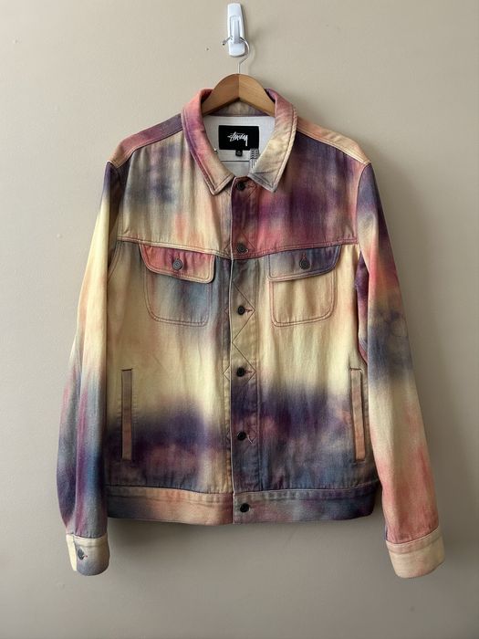 Stussy tie discount dye trucker jacket