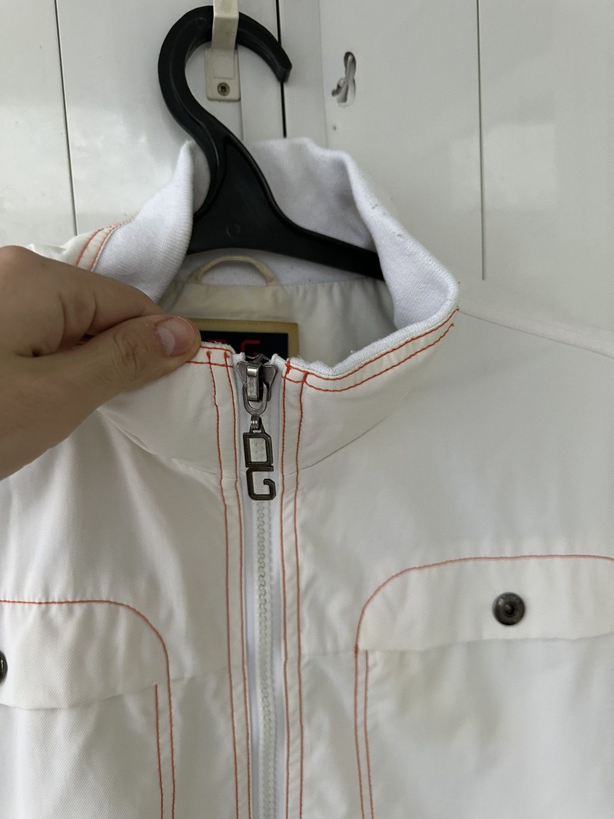 Dolce & Gabbana × Vintage Vintage Dolce Gabbana Nylon White Jacket Y2K Fit Size US L / EU 52-54 / 3 - 10 Thumbnail