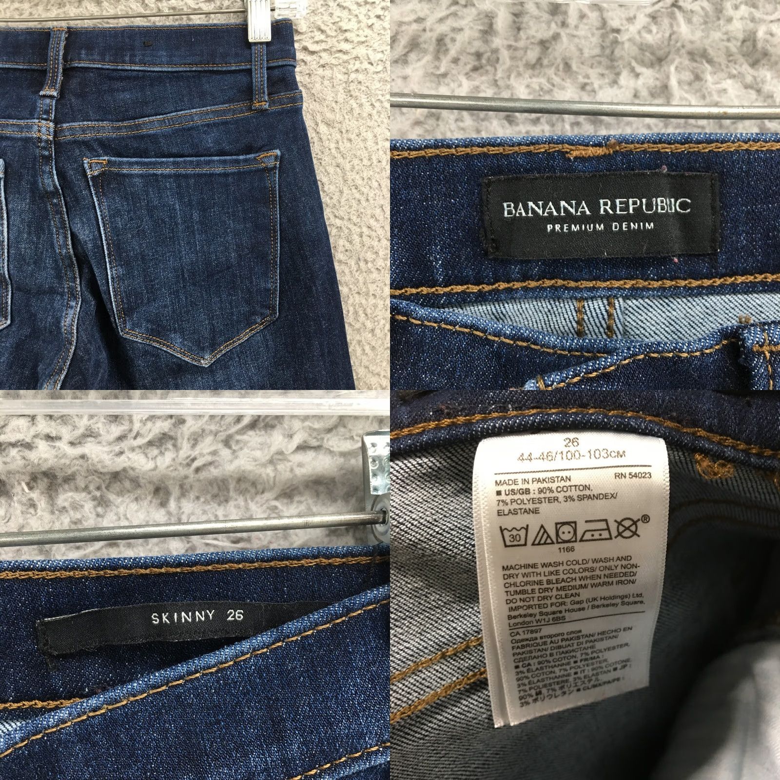 Banana Republic Banana Republic Jeans Womens Skinny Blue Dark Wash Denim Zip 26 Regular Inseam 27.5 Size 26" / US 2 / IT 38 - 9 Thumbnail