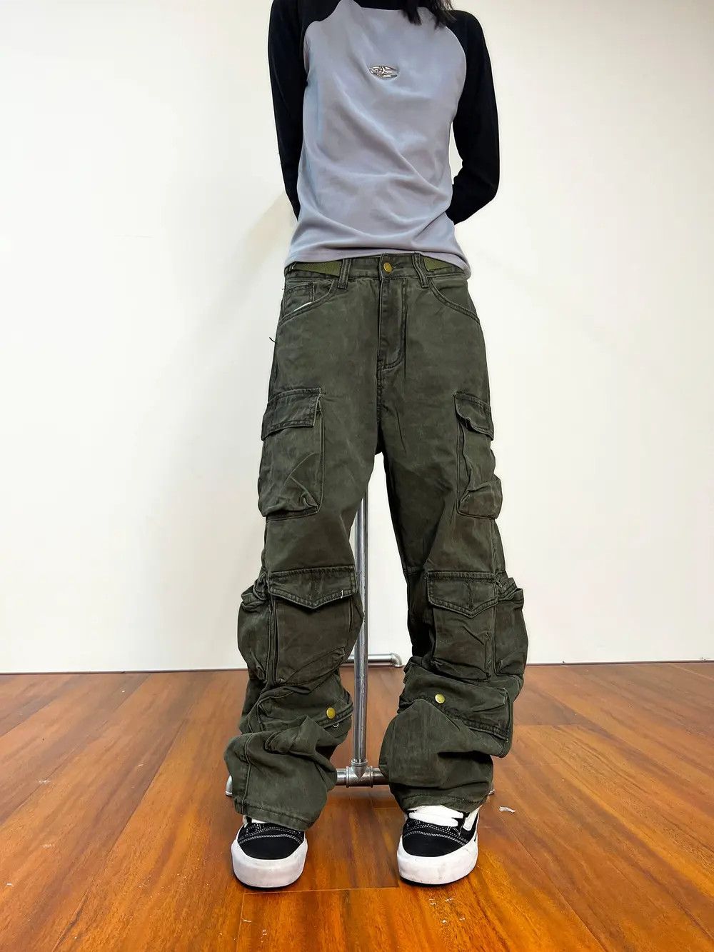 Japanese Brand × Jean Khaki Cargo Denim Jeans Size US 26 / EU 42 - 4 Thumbnail