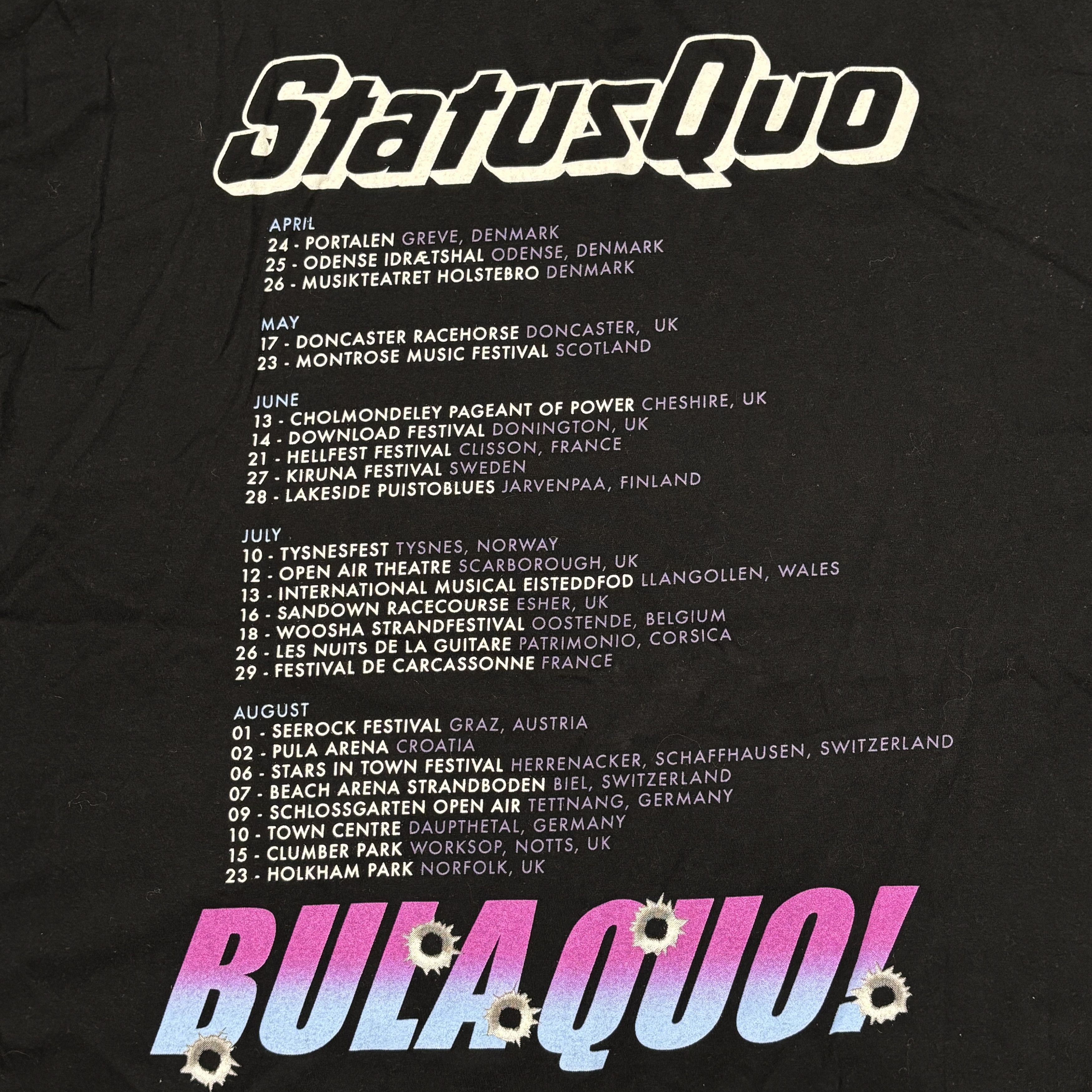 Band Tees × Vintage Status Quo Shirt Vintage Band Tees Bon Jovi Aerosmith Size US XXL / EU 58 / 5 - 11 Thumbnail