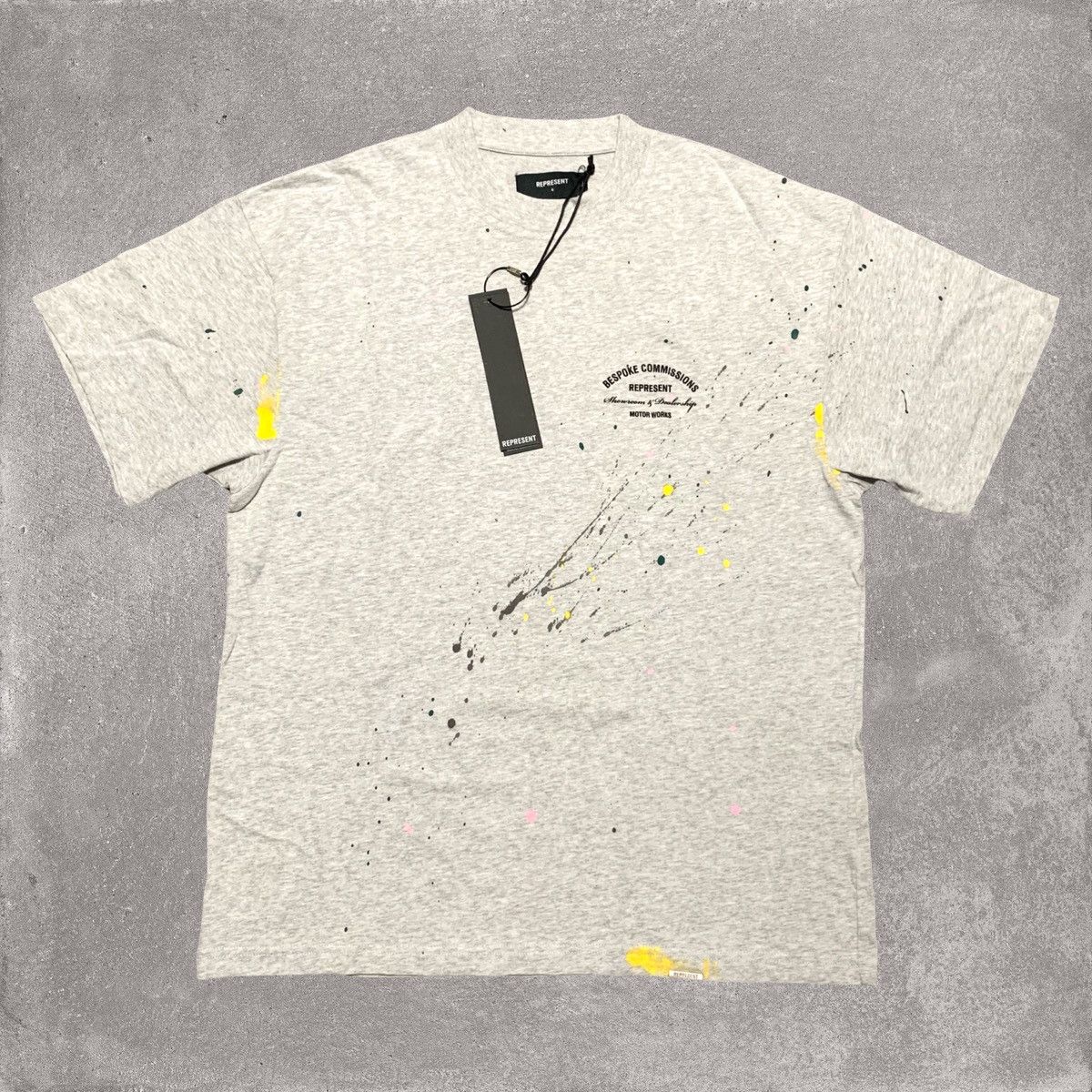 Represent Clo. Represent Small Bespoke Commissions Grey Tee Paint Splatter Size US S / EU 44-46 / 1 - 2 Thumbnail