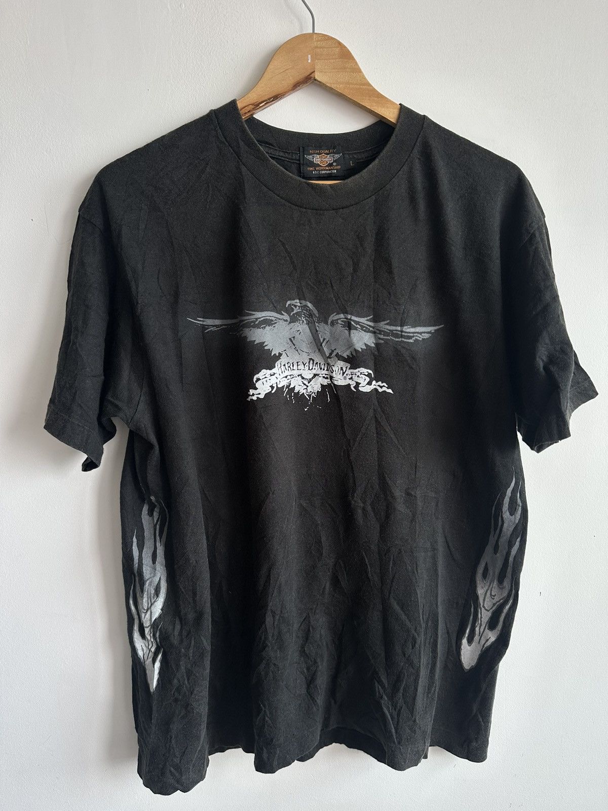 Harley Davidson × Vintage Vintage Harley Davidson Flames Fire Rare USA Size US L / EU 52-54 / 3 - 1 Thumbnail