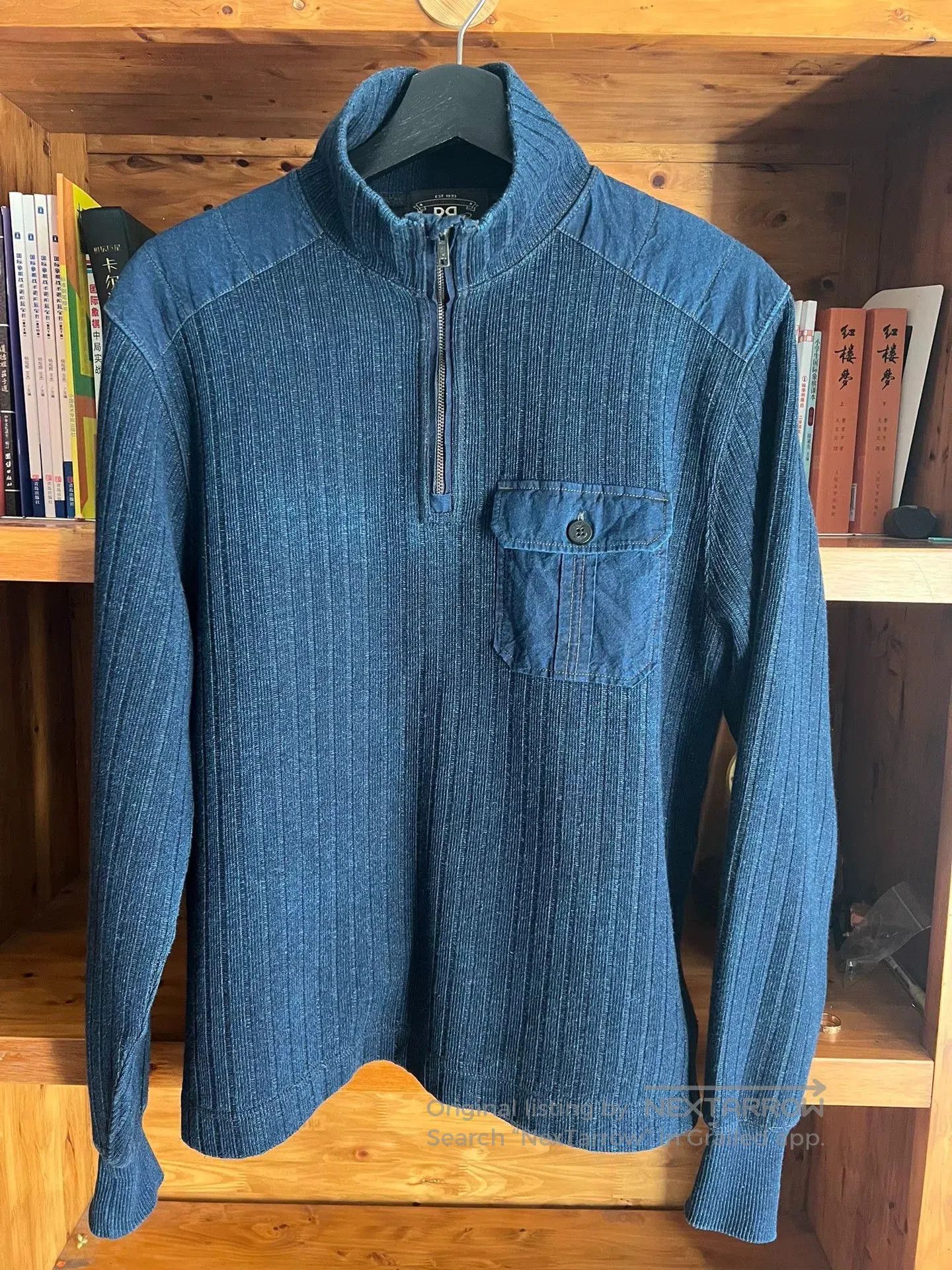 RRL Ralph Lauren vintage blue dyed pullover knit sweatshirt. Size US M / EU 48-50 / 2 - 1 Thumbnail