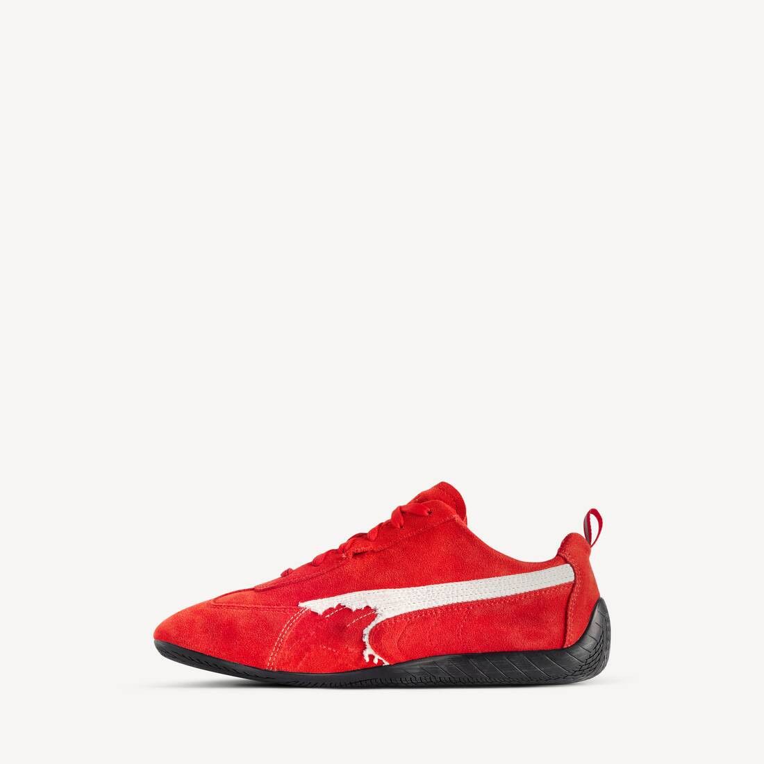 Balenciaga × Puma o1w1db10326 Speedcat Suede Sneakers in Red/White Size US 5.5 / EU 38 - 4 Thumbnail