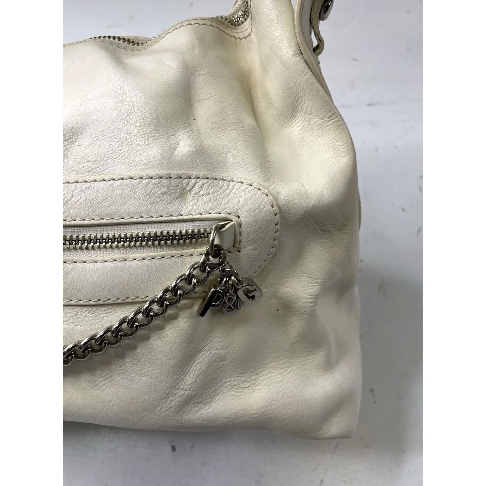 Juicy Couture VINTAGE Juicy Couture Y2K Shoulder Bag White Leather Medium Women’s Mens? No Size ONE SIZE - 2 Thumbnail