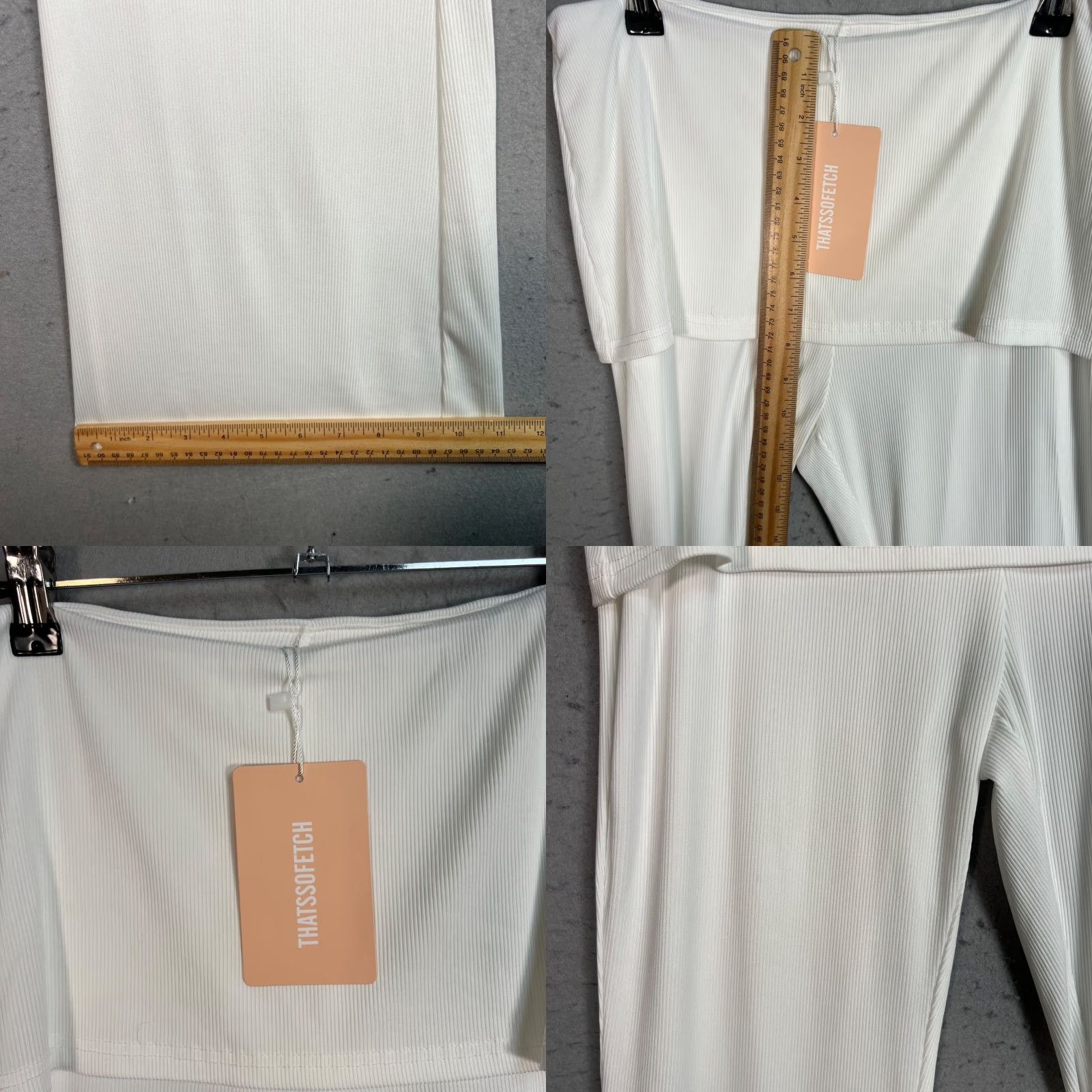 Vintage THATSOFETCH White Flared High-Waisted Pants Womens Size 8 Polyester Blend Size 30" / US 8 / IT 44 - 8 Thumbnail