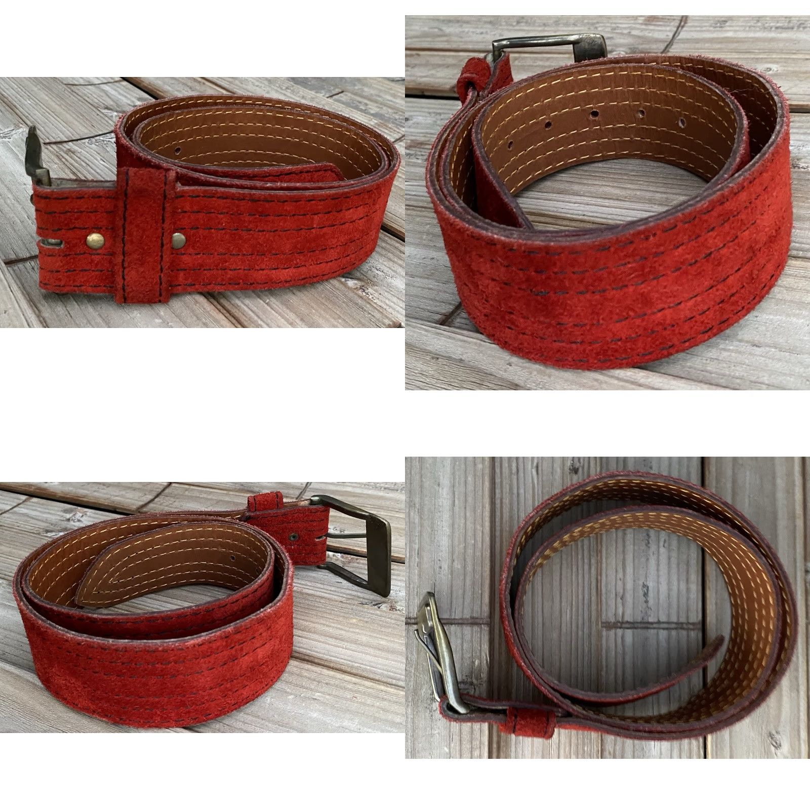 Vintage Vera Belt Red Suede Western Boho 70s 80s L Women Waist Belt Vintage Taiwan Slip-on Style Cowgirl Shirt Accessories Size ONE SIZE - 9 Thumbnail