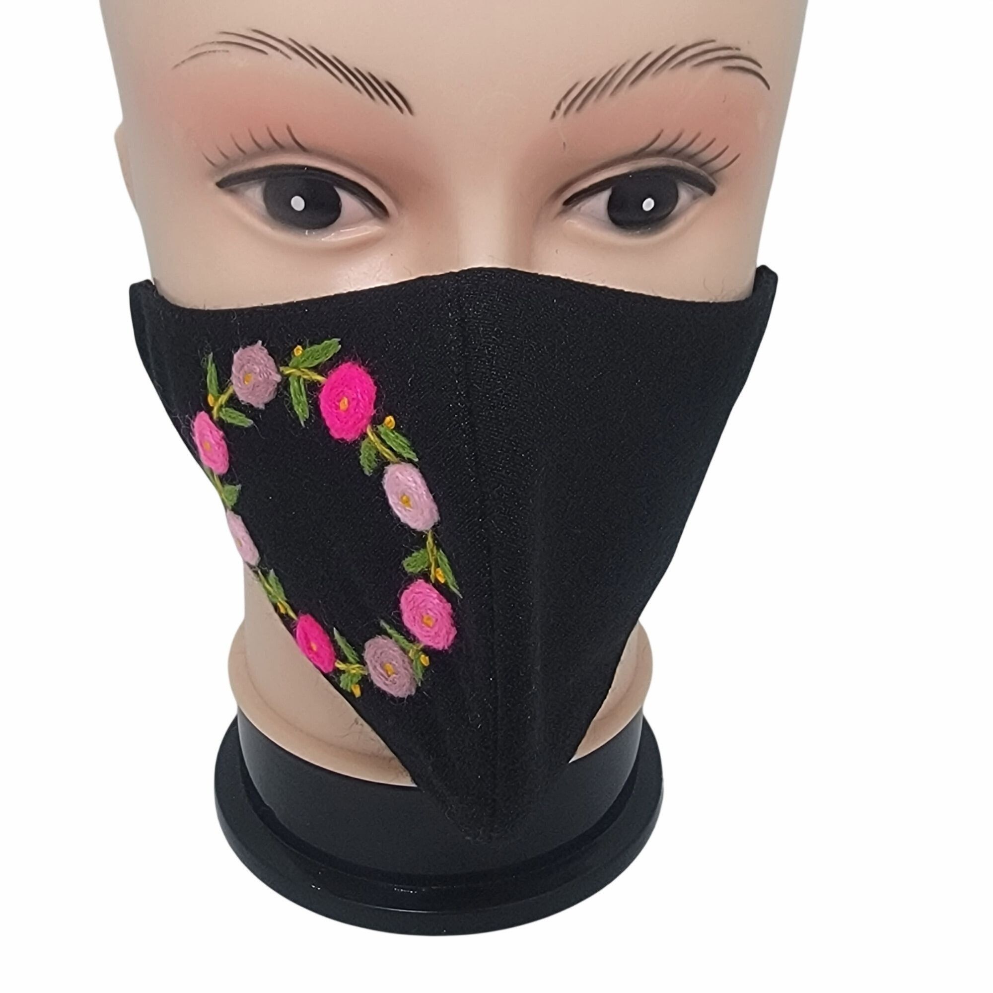 Other New Floral Cloth Face Mask Embroidered Flowers Reusable Brea Size ONE SIZE - 3 Thumbnail