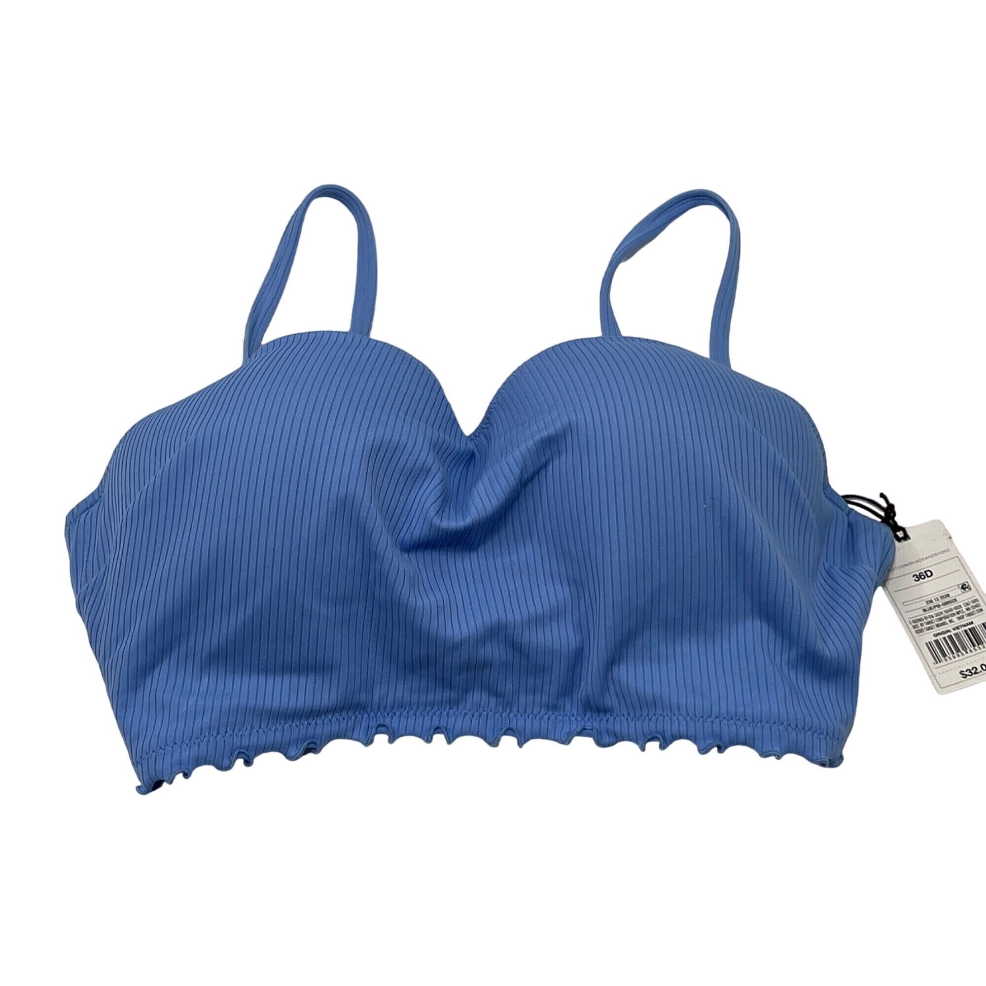 Other Shade & Shore - Women's Lightly Lined Longline Ribbed Bikini Size ONE SIZE - 3 Thumbnail