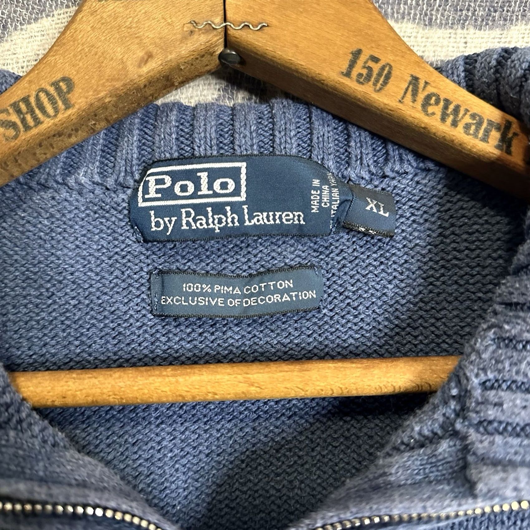 Ralph Lauren VINTAGE Ralph Lauren Mens XL Pima Cotton Knit Half Zip Sweater Blue Size US M / EU 48-50 / 2 - 3 Thumbnail