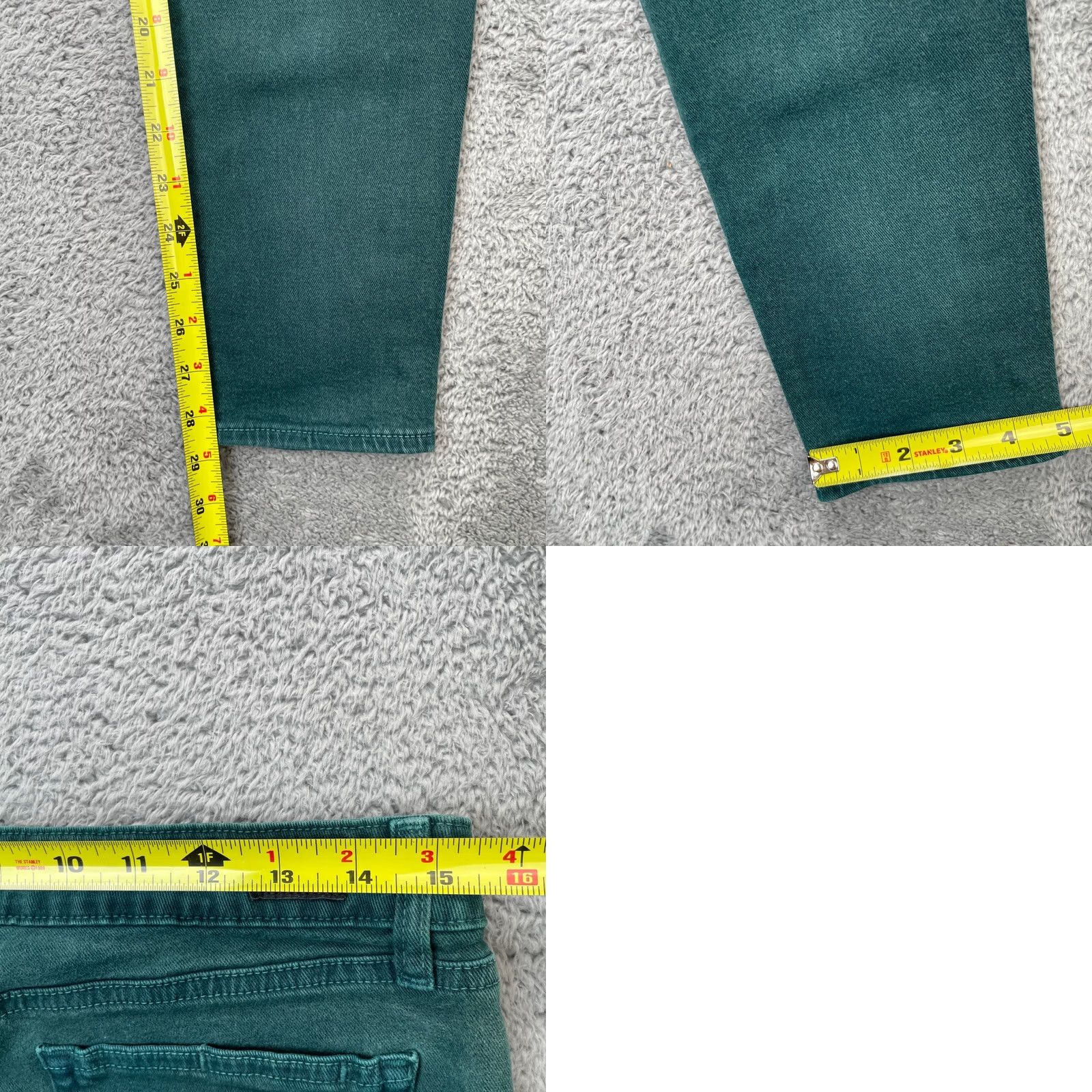 Paige Paige Jeans Womens 32x29 Green Hoxton Ultra Skinny Denim Logo Cotton Stretch Slim 5-Pocket Design Zipper Button Inseam 29 Size 24" / US 00 / IT 34 - 8 Thumbnail