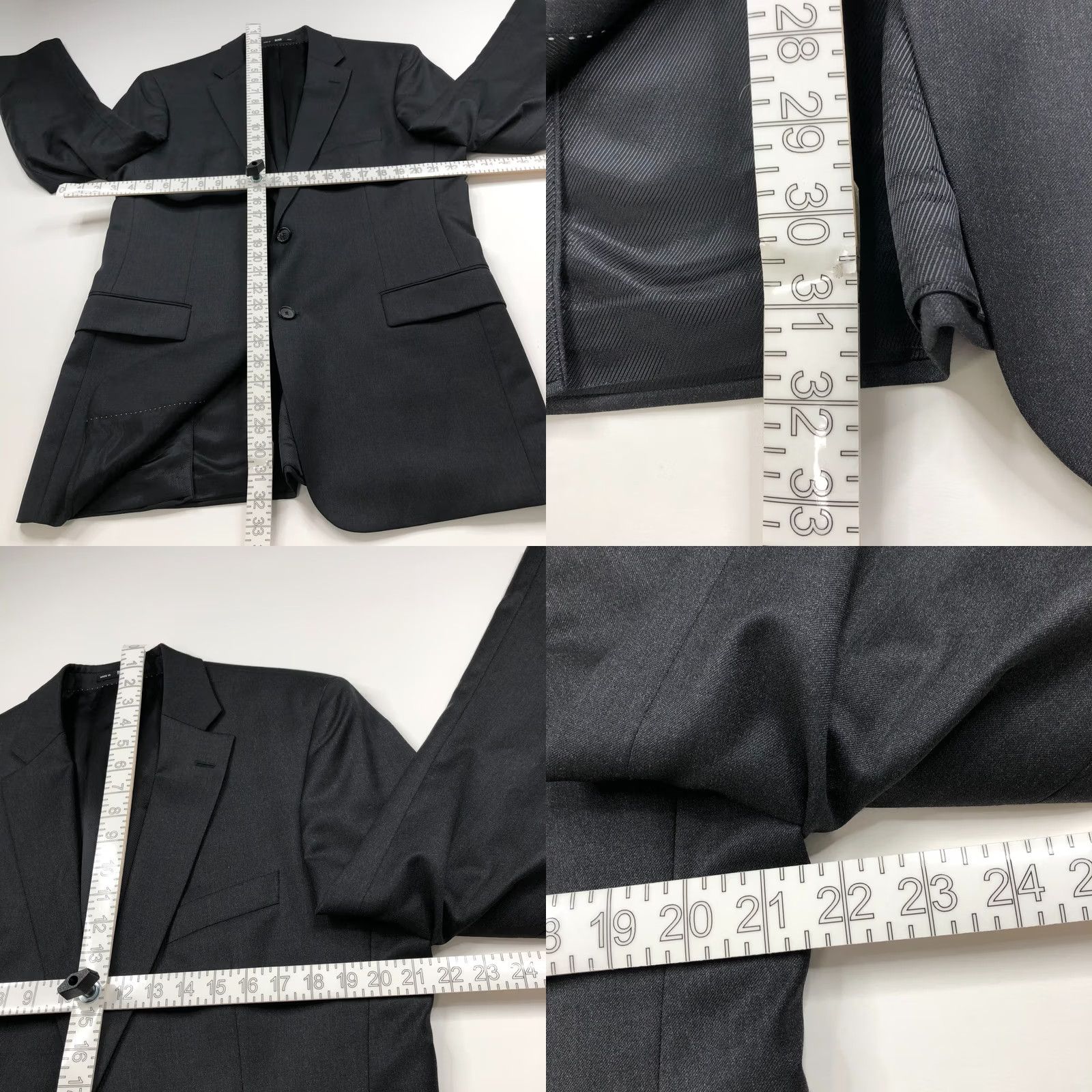 Hugo Boss Hugo Boss Blazer Jacket Mens 42L Wool Gray Notch Long 2-Button Single-Breasted Movie Pasolini Style Runtime: N/A Size 42R - 8 Thumbnail