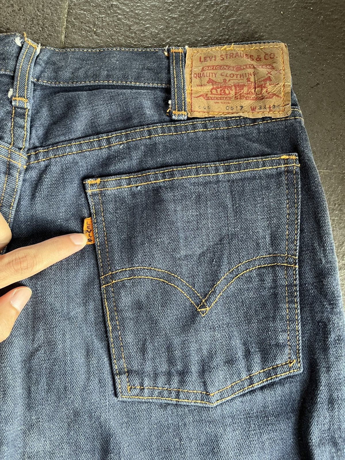 Levi's 🔥Rare Vtg 70s Levis 646 Big E Orange Tab Bottom Bell Flare Size US 33 - 1 Thumbnail