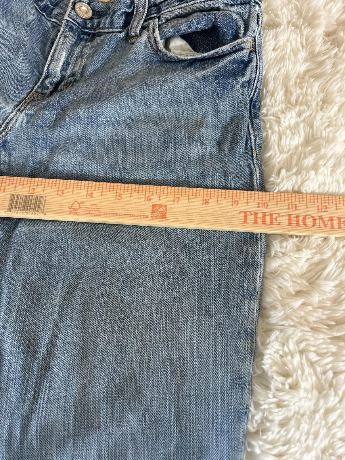Gap GAP Y2K Long Lean Jeans Sz2L Boot Cut Distressed Frayed Hem Size 29" - 6 Thumbnail