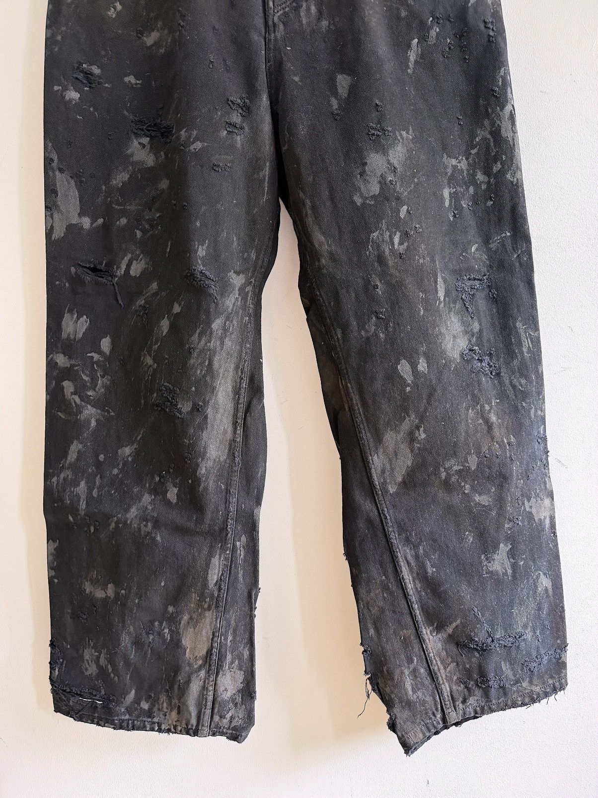 Balenciaga New Mud Show Super Destroyed Black Denim Jeans (M) Size US 34 / EU 50 - 5 Thumbnail
