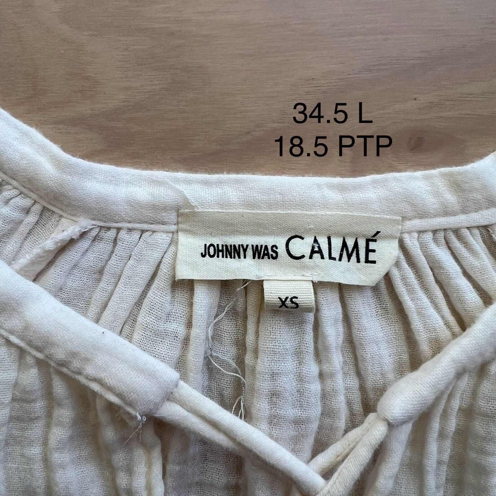 Johnny Was Johnny Was Calme Tunic Dress Women's XS Cream Soft Cotton Size XS / US 0-2 / IT 36-38 - 6 Thumbnail