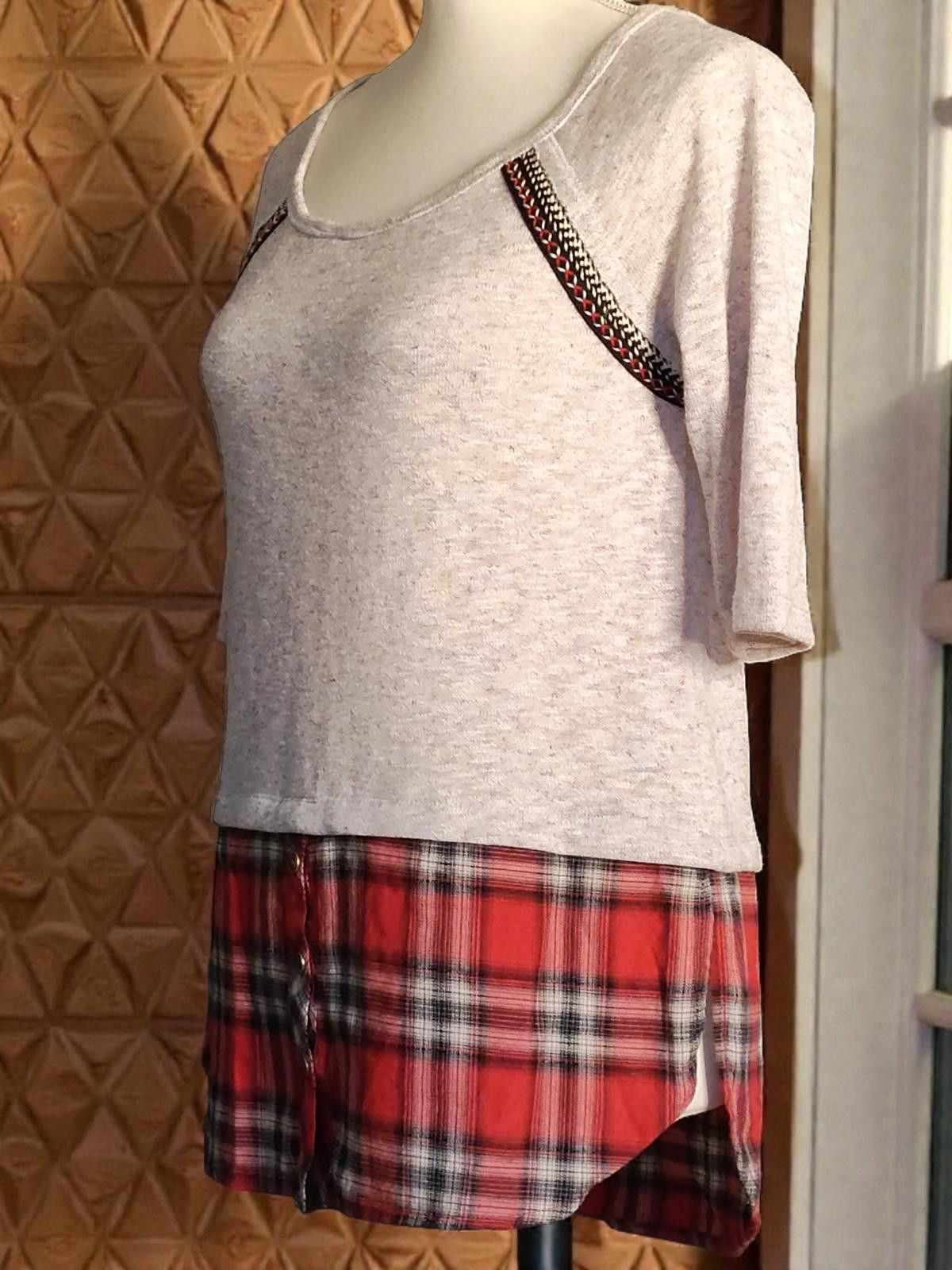 Other altar'd state Effortless Layers Blouse w/Plaid Detail Size L Size M / US 6-8 / IT 42-44 - 5 Thumbnail