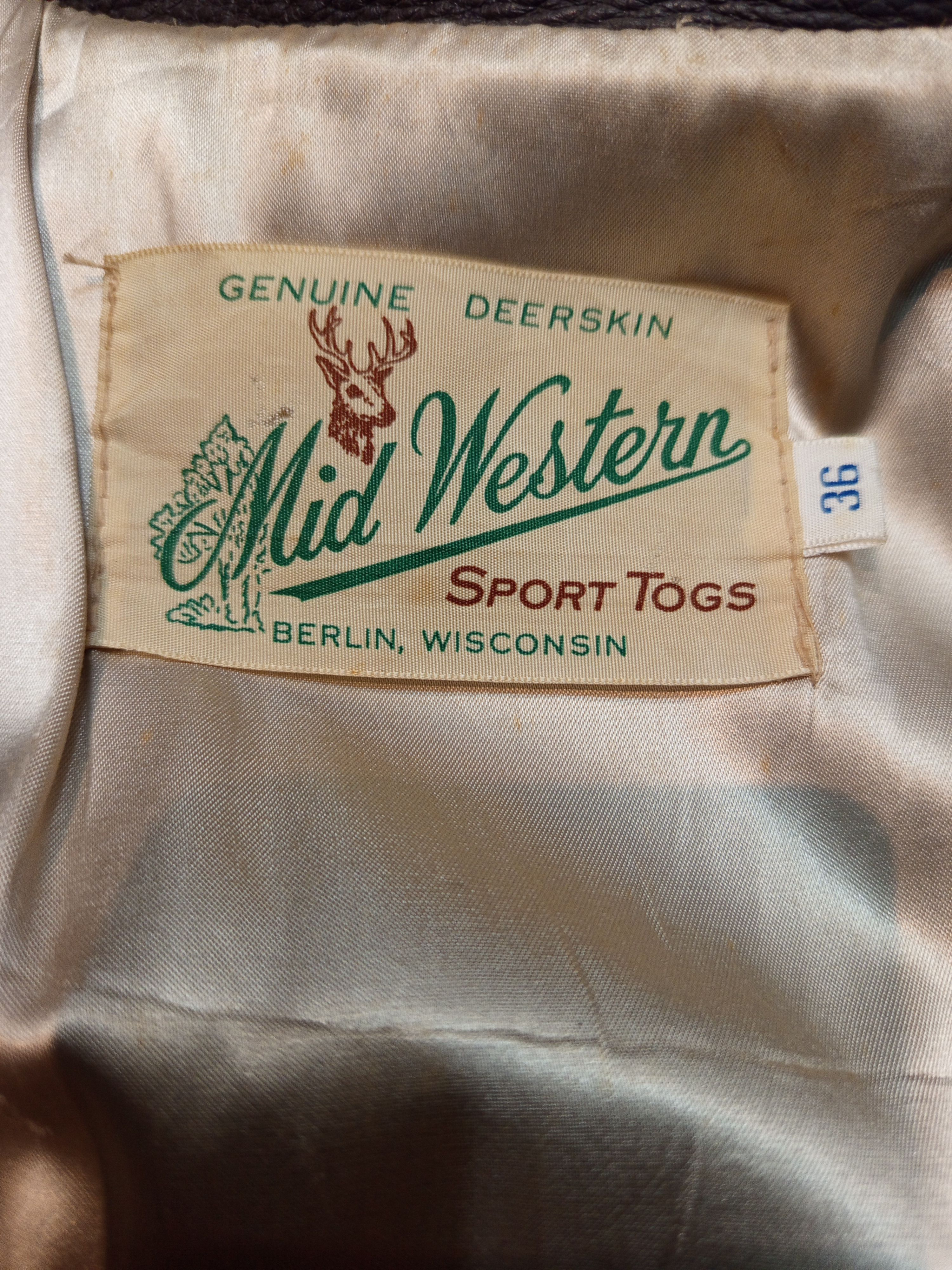 Vintage 1950s Mid Western Sport Togs Deerskin Leather Jacket Size S / US 4 / IT 40 - 8 Thumbnail