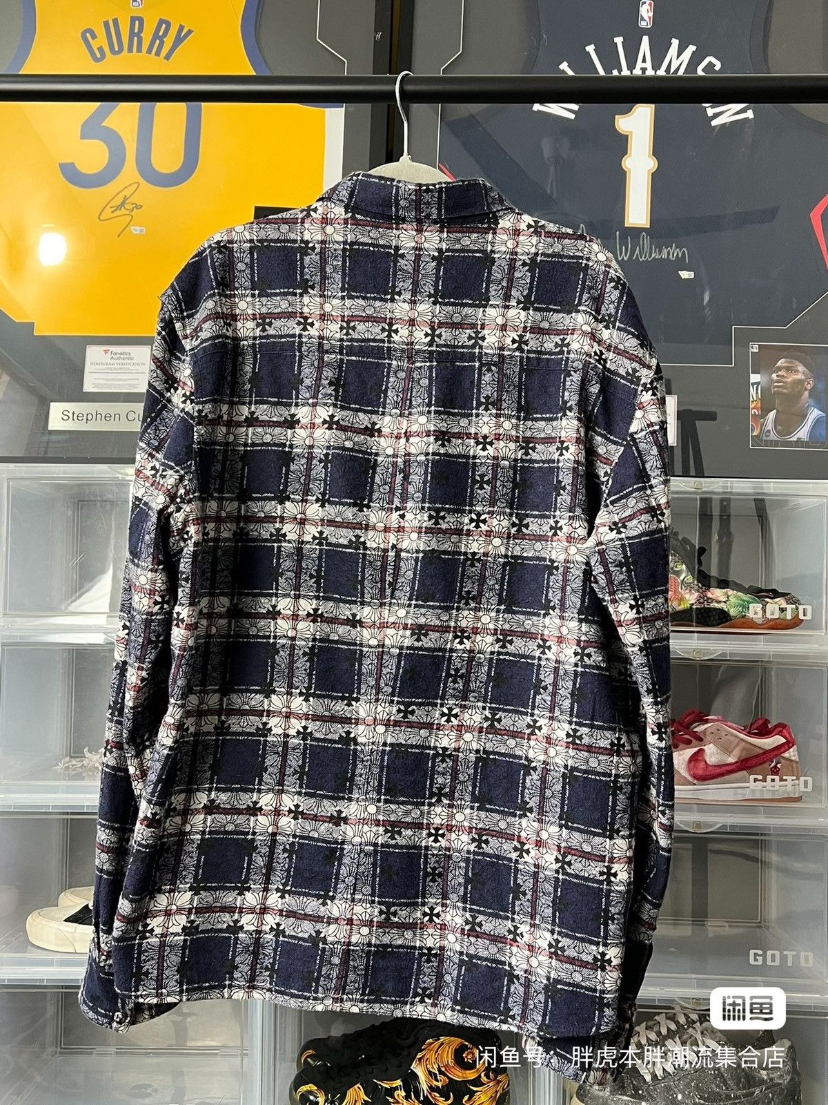 Chrome Hearts The first generation blue cross-striped plain-print shirt Size US XL / EU 56 / 4 - 2 Thumbnail
