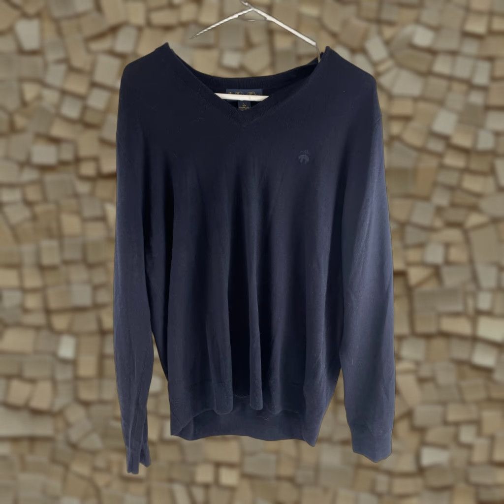 Brooks Brothers Brooks Brothers Sweater, Brand Pullover, Sweater, Men L, Navy Blue, Wool Blend, Regular Fit, Long Sleeve, Boat Neck, Solid, Pullover, Adult Mens Size L / US 10 / IT 46 - 1 Thumbnail