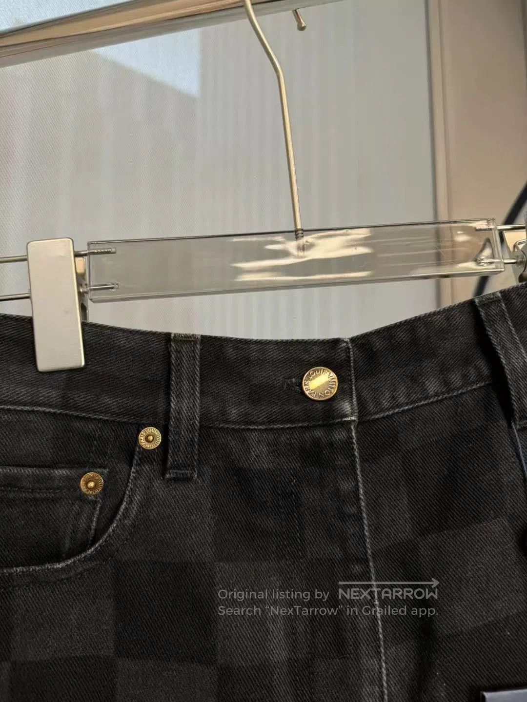 Louis Vuitton Louis Vuitton Black Checker Denim Shorts. Size 35" - 4 Thumbnail