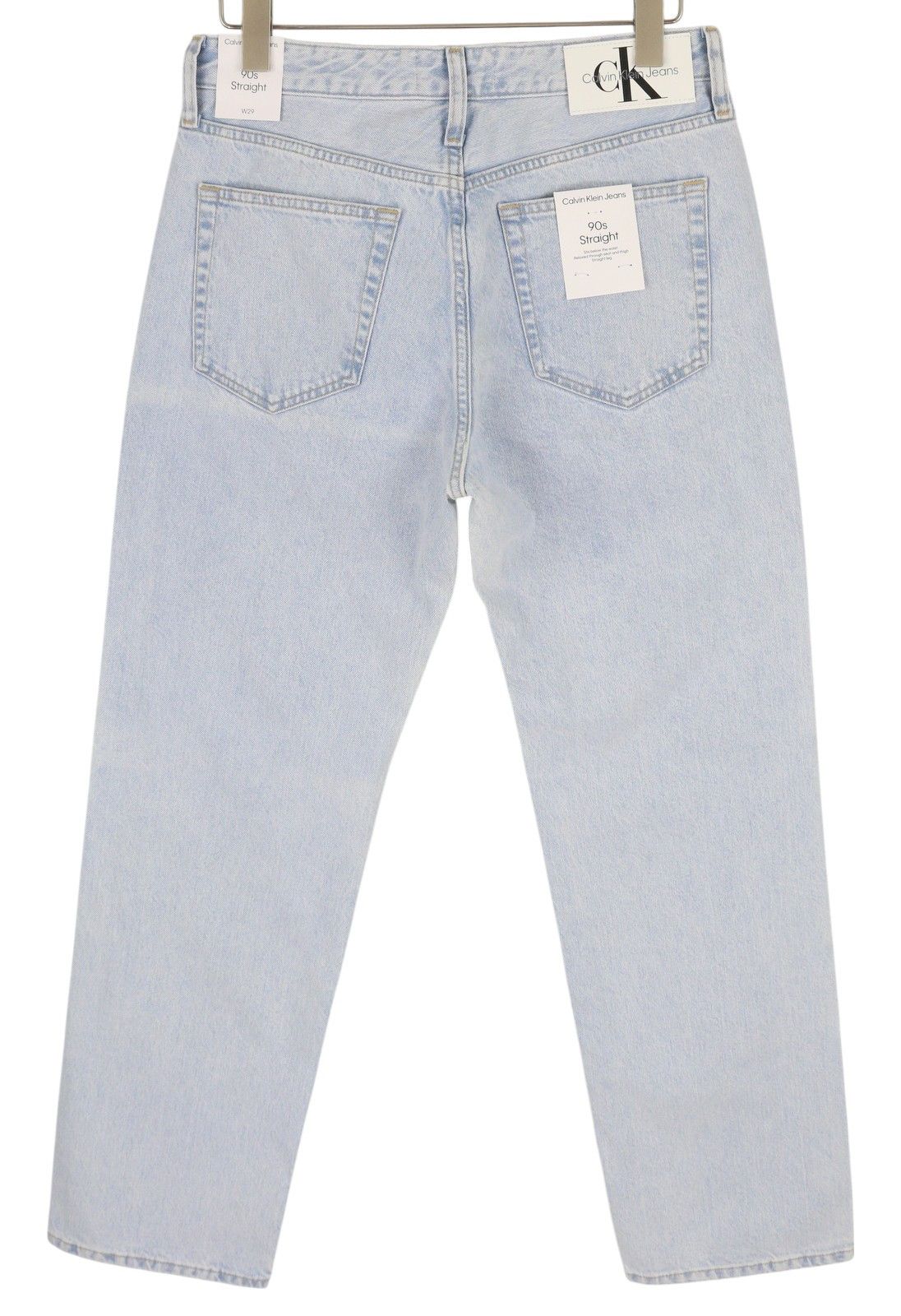 Calvin Klein 90S STRAIGHT W29 Light Blue Washed Zip Fly Denim 85297 Size US 29 - 2 Thumbnail