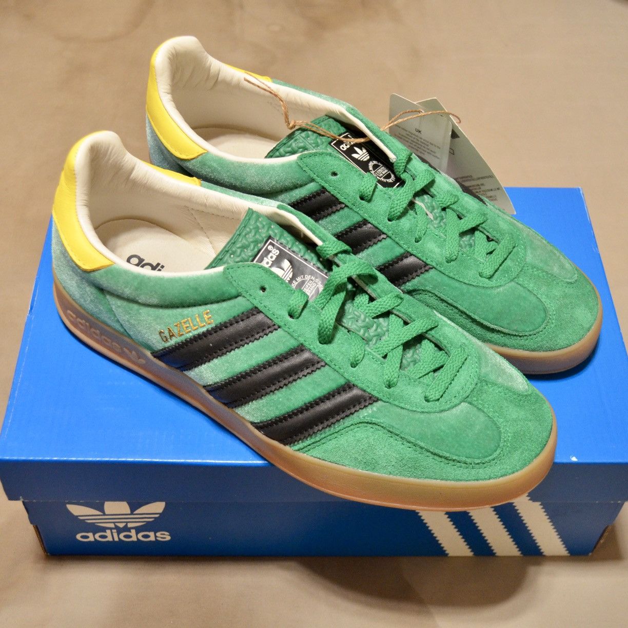 Adidas × size? NEW - Size 7.5 US Adidas x size? Gazelle Indoor Green Yellow Size US 7.5 / EU 40-41 - 11 Thumbnail