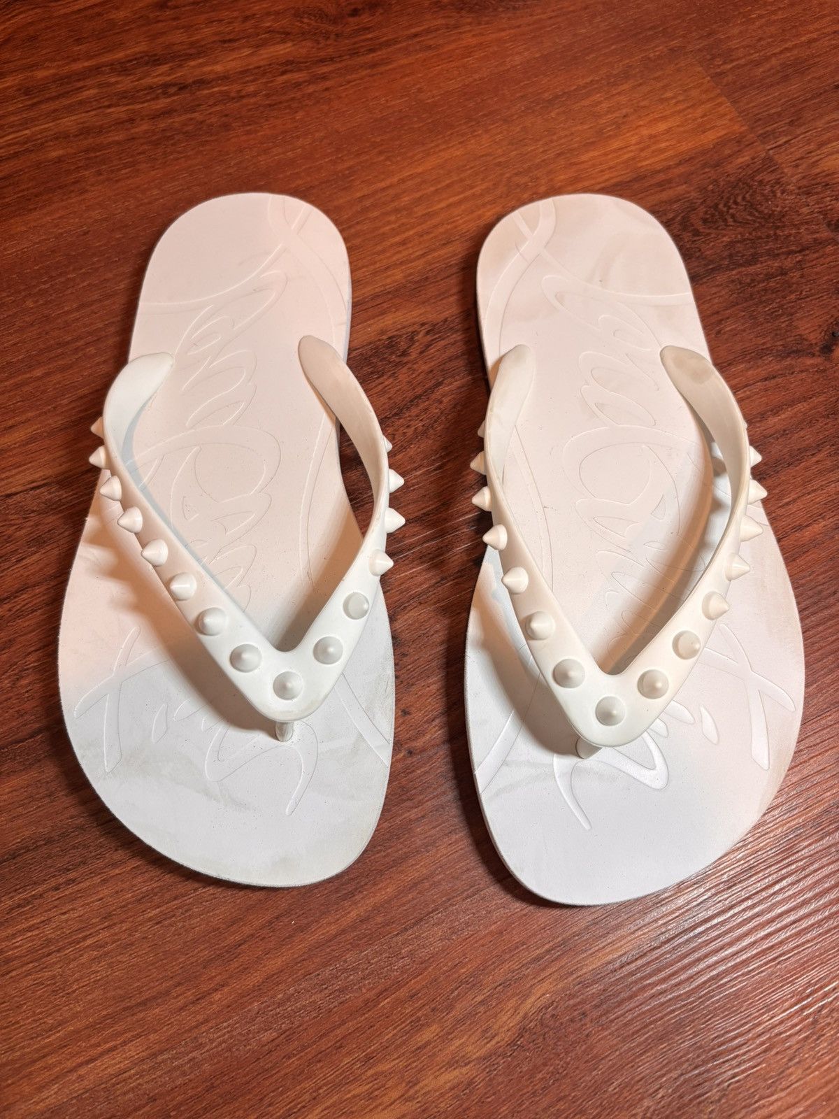 Christian Louboutin Christian Louboutin Loubi Spiked Red Sole Flip Flops Size US 4.5 / IT 34.5 - 1 Thumbnail