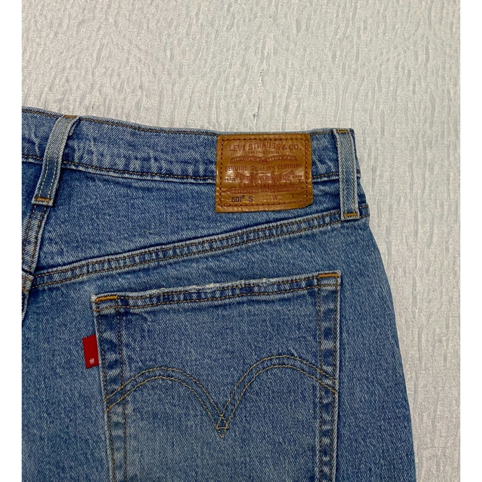 Levi's Levi's 501 Premium Skinny Jeans Womens 31×28 High Rise Button Fly Distressed Blue Size 24" / US 00 / IT 34 - 5 Thumbnail