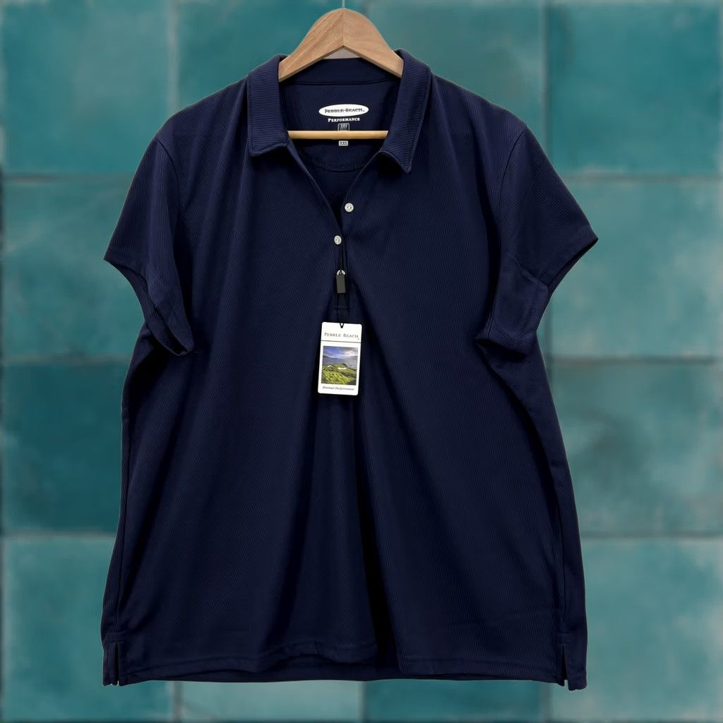 Vintage Pebble Beach Polo Shirt Mens 2XL Navy Blue Premier Performance Golf Sport NWT Size US XXL / EU 58 / 5 - 1 Thumbnail