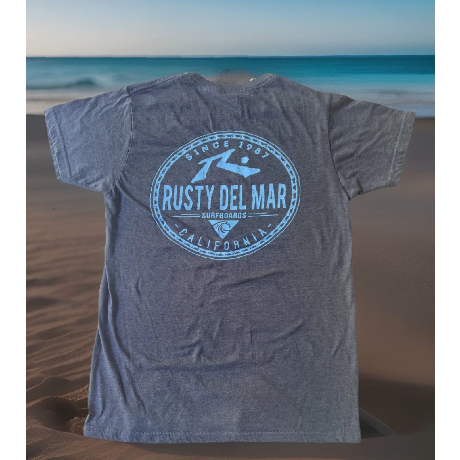 Rusty Rusty Shirt Adult Small Gray Surfer 90s Logo Del Mar Surfboards Since 1987 Graphic Print Crew Neck Short Sleeve Knit Cotton USA Mexico Regular Size US S / EU 44-46 / 1 - 2 Thumbnail