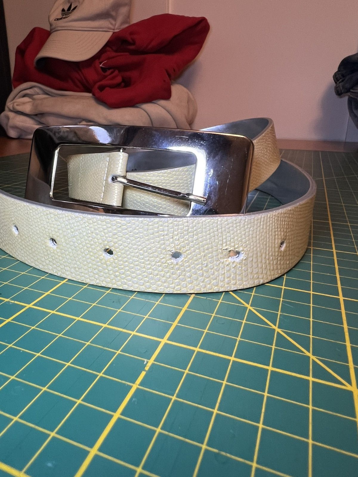 Vintage Fabio Corti reversible snakeskin/silver Italian leather belt Size ONE SIZE - 2 Thumbnail
